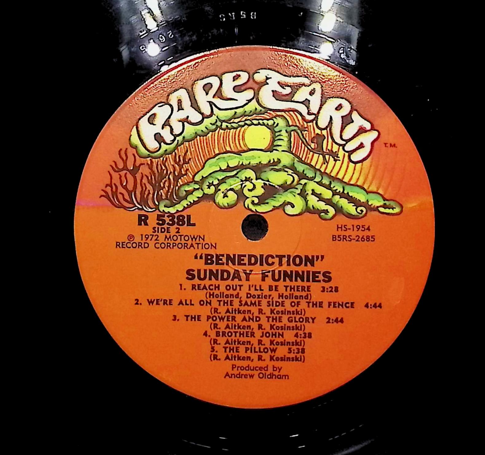 Sunday Funnies Benediction 1972 LP Rock Side 1 & 2  — image 2