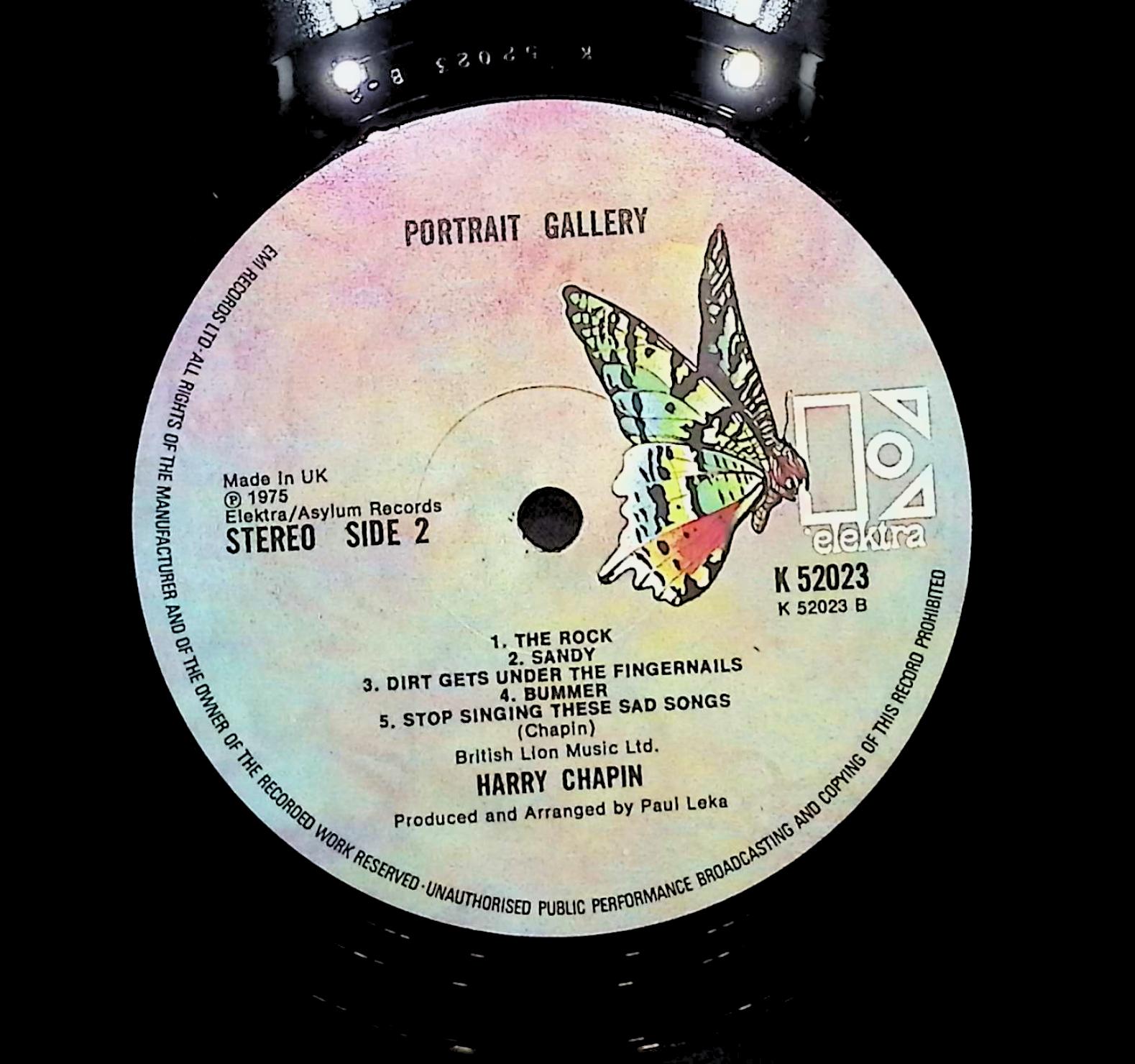 Harry Chapin Portrait Gallery 1975 LP Rock Side 1 & 2  — image 2