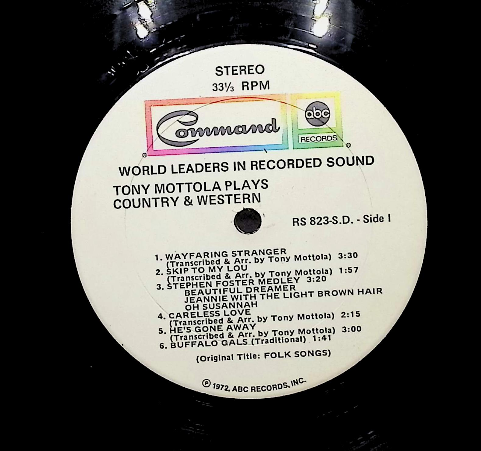 Tony Mottola Tony Mottola Plays Country & Western 1963 LP Pop Side I & II — image 4