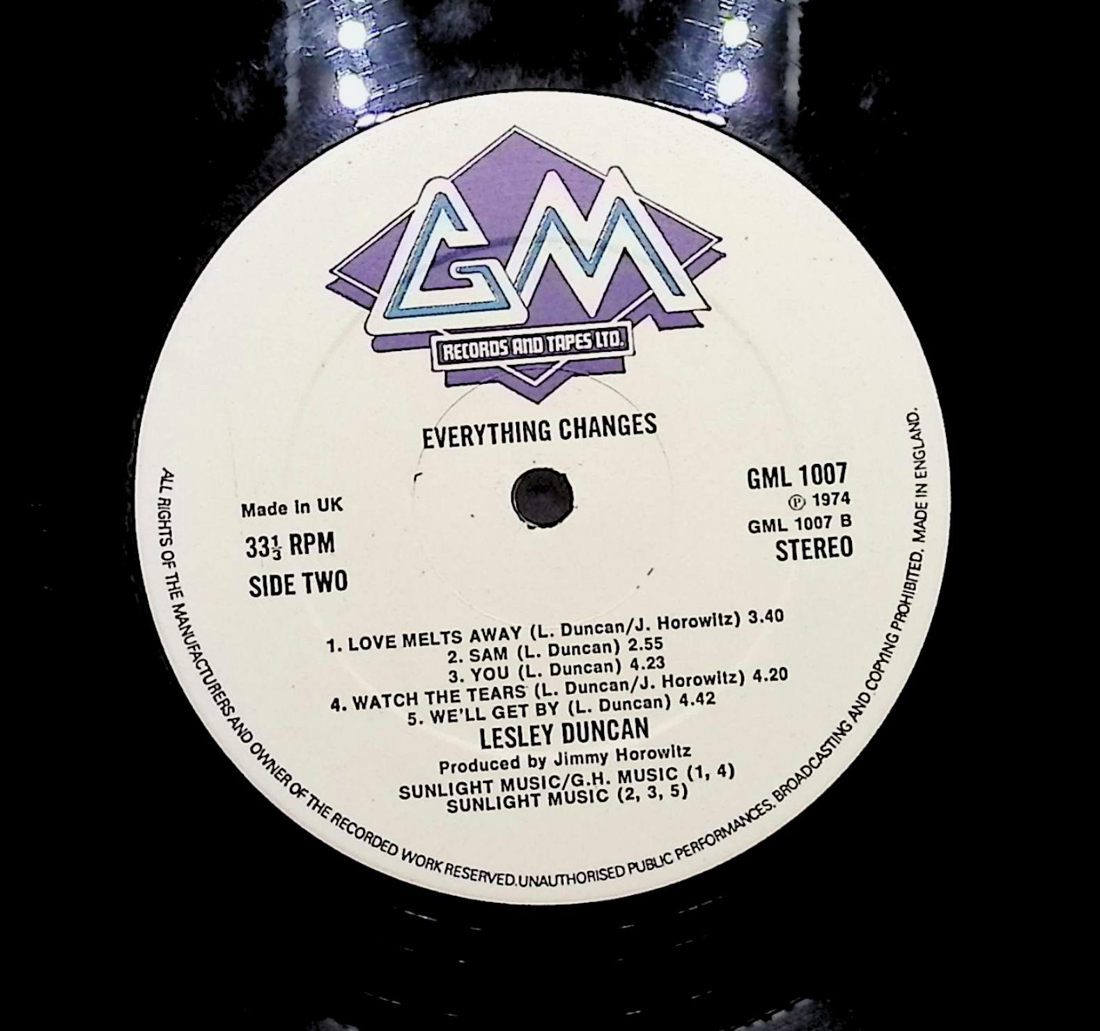 Lesley Duncan Everything Changes 1974 LP Rock Side One & Two  — image 4