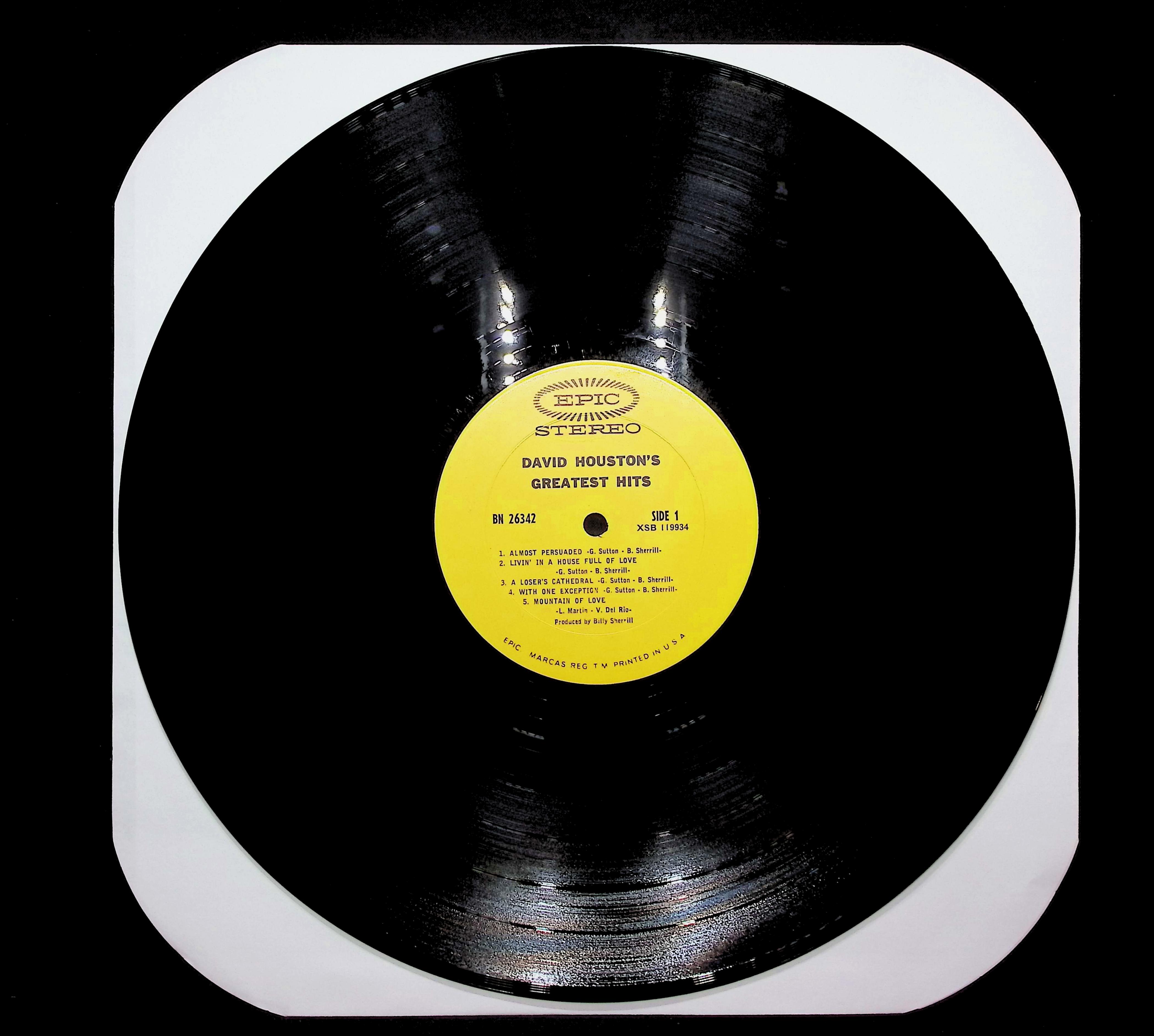 David Houston David Houston's Greatest Hits 1968 LP Folk, World, & Country