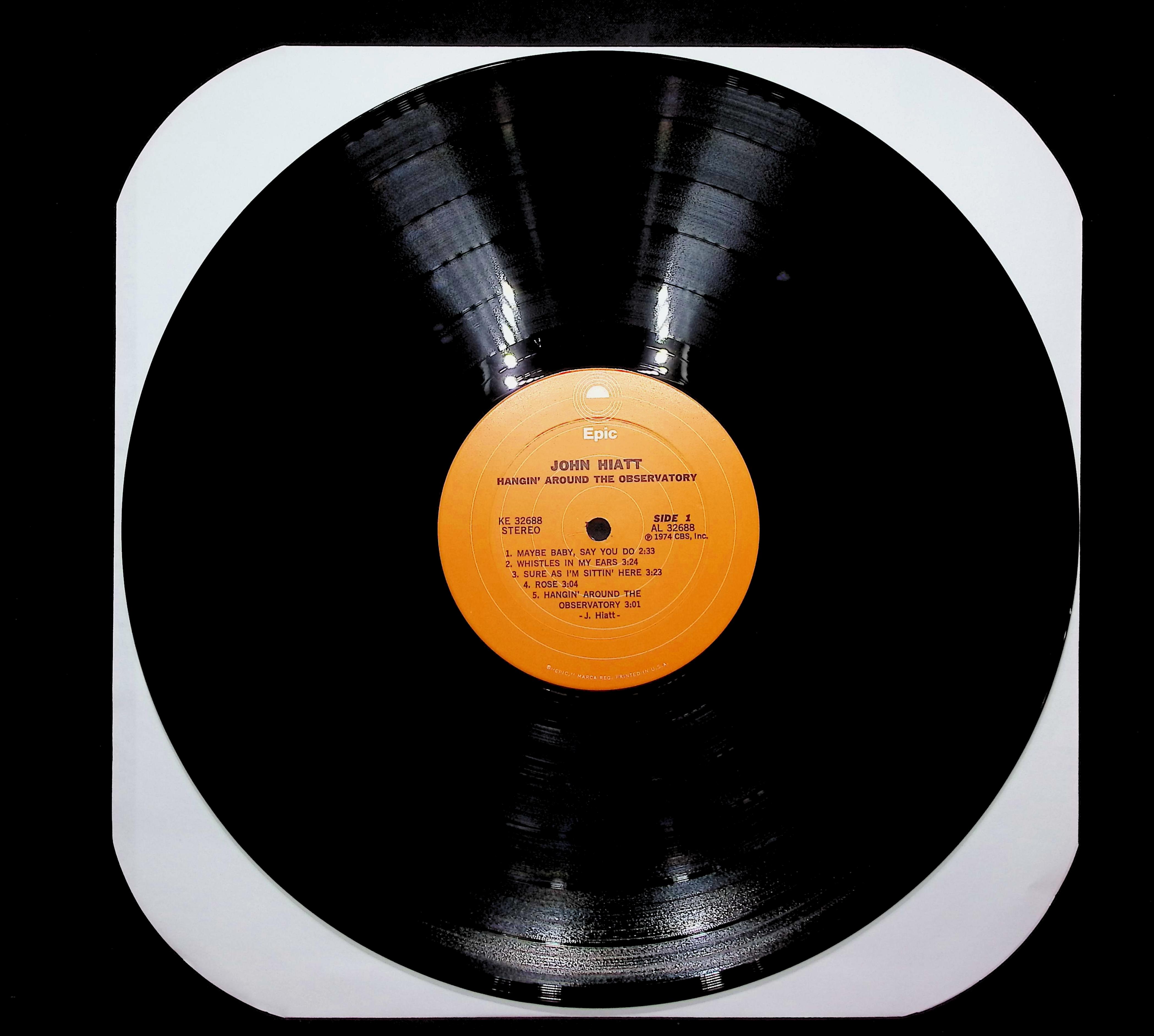 John Hiatt Hangin' Around The Observatory 1974 LP Rock Side 1 & 2 — image 3