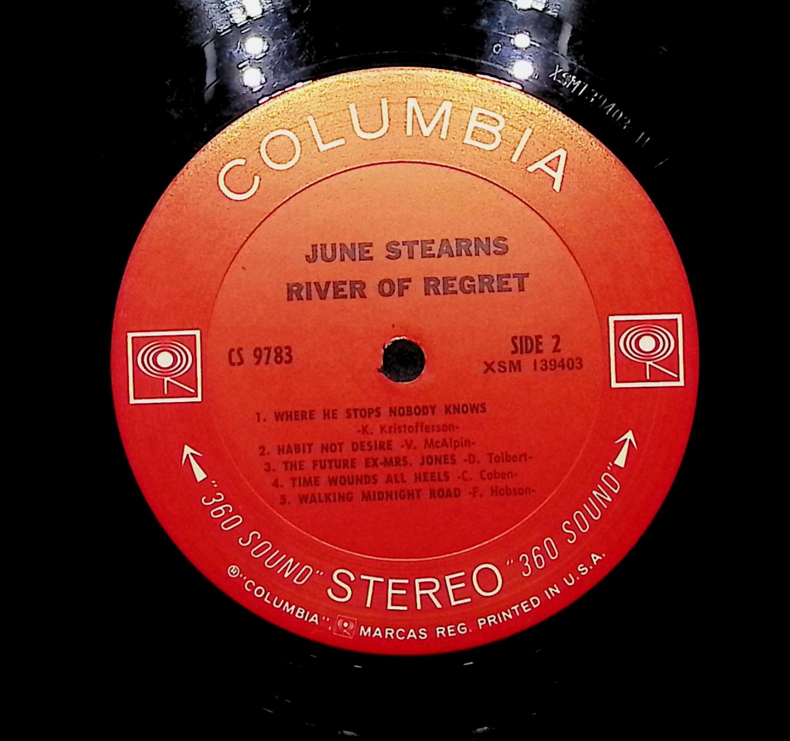 June Stearns River Of Regret 1969 LP Folk, World, & Country Side 1 & Side 2  — image 2