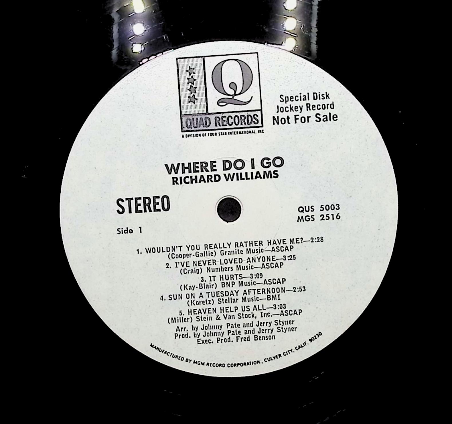 Richard Williams Where Do I Go 1971 LP Funk / Soul Side 1 & 2  — image 2