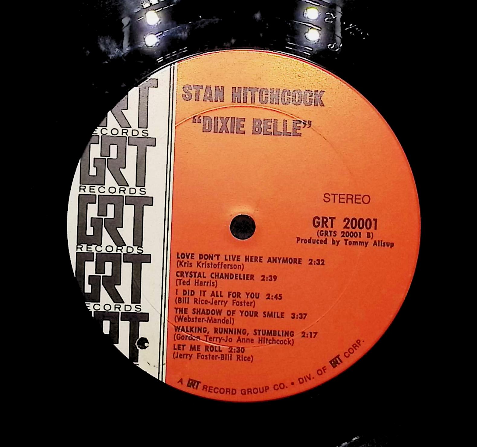 Stan Hitchcock Dixie Belle 1970 LP Folk, World, & Country Side A & B — image 2
