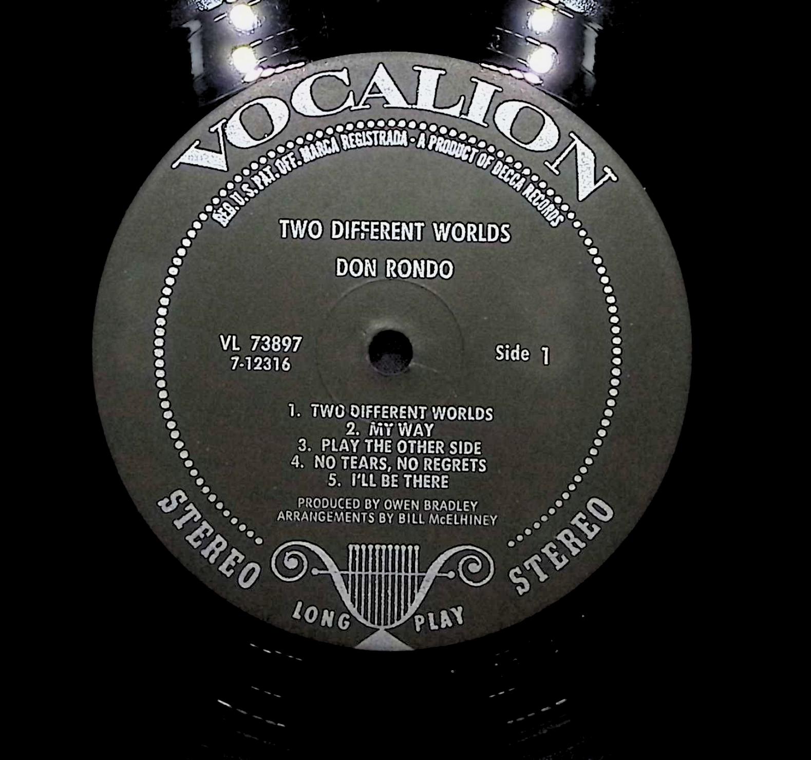 Don Rondo Two Different Worlds 1970 LP Pop Side 1 & 2  — image 2