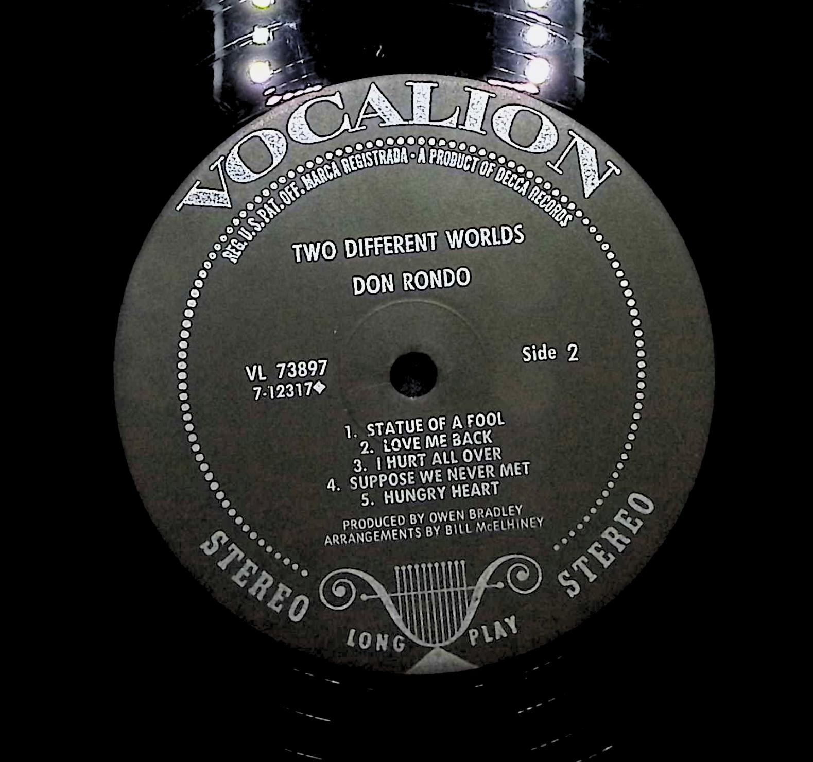 Don Rondo Two Different Worlds 1970 LP Pop Side 1 & 2  — image 4