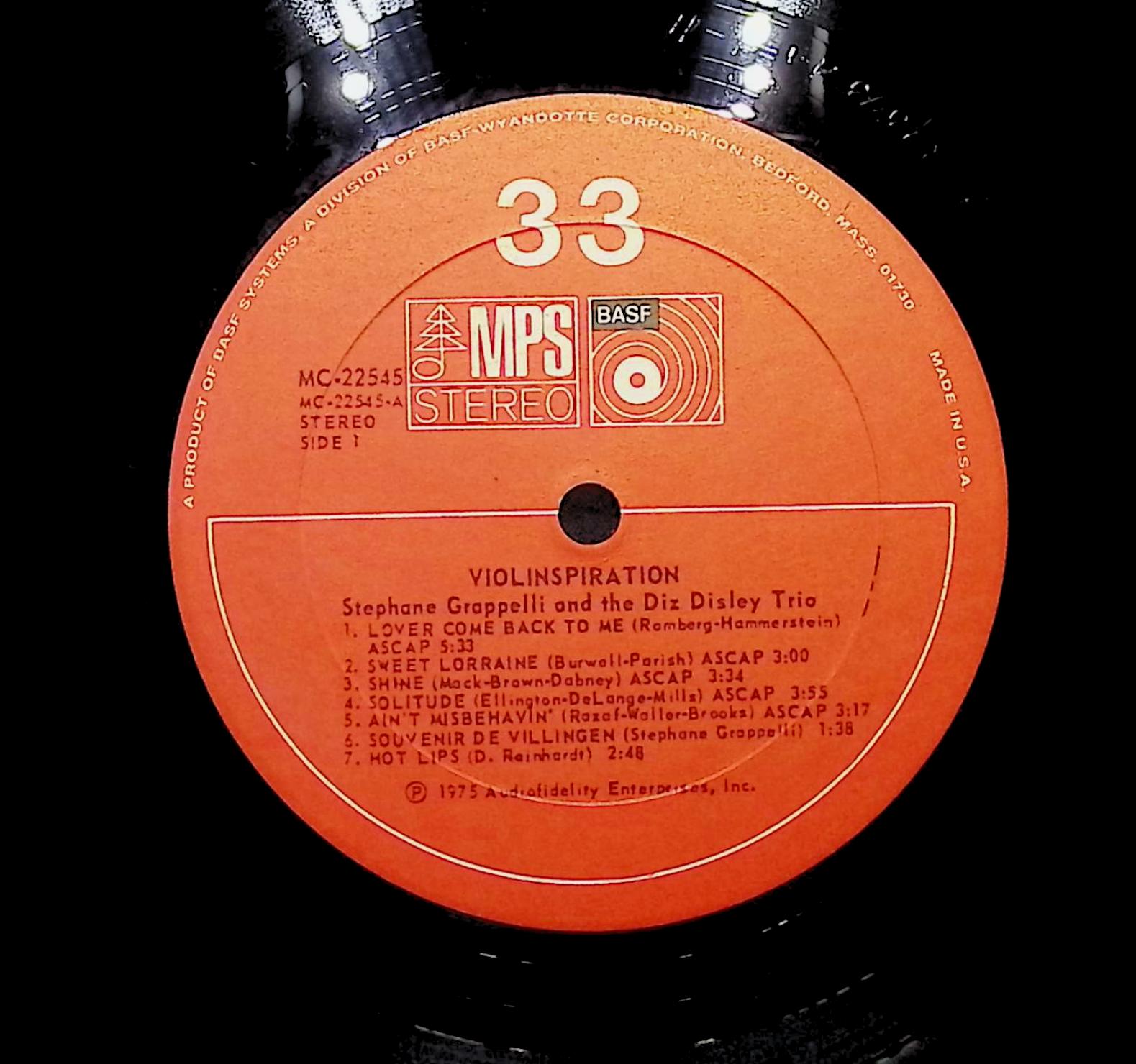 Stéphane Grappelli Violinspiration 1975 LP Jazz Side 1 & 2  — image 4