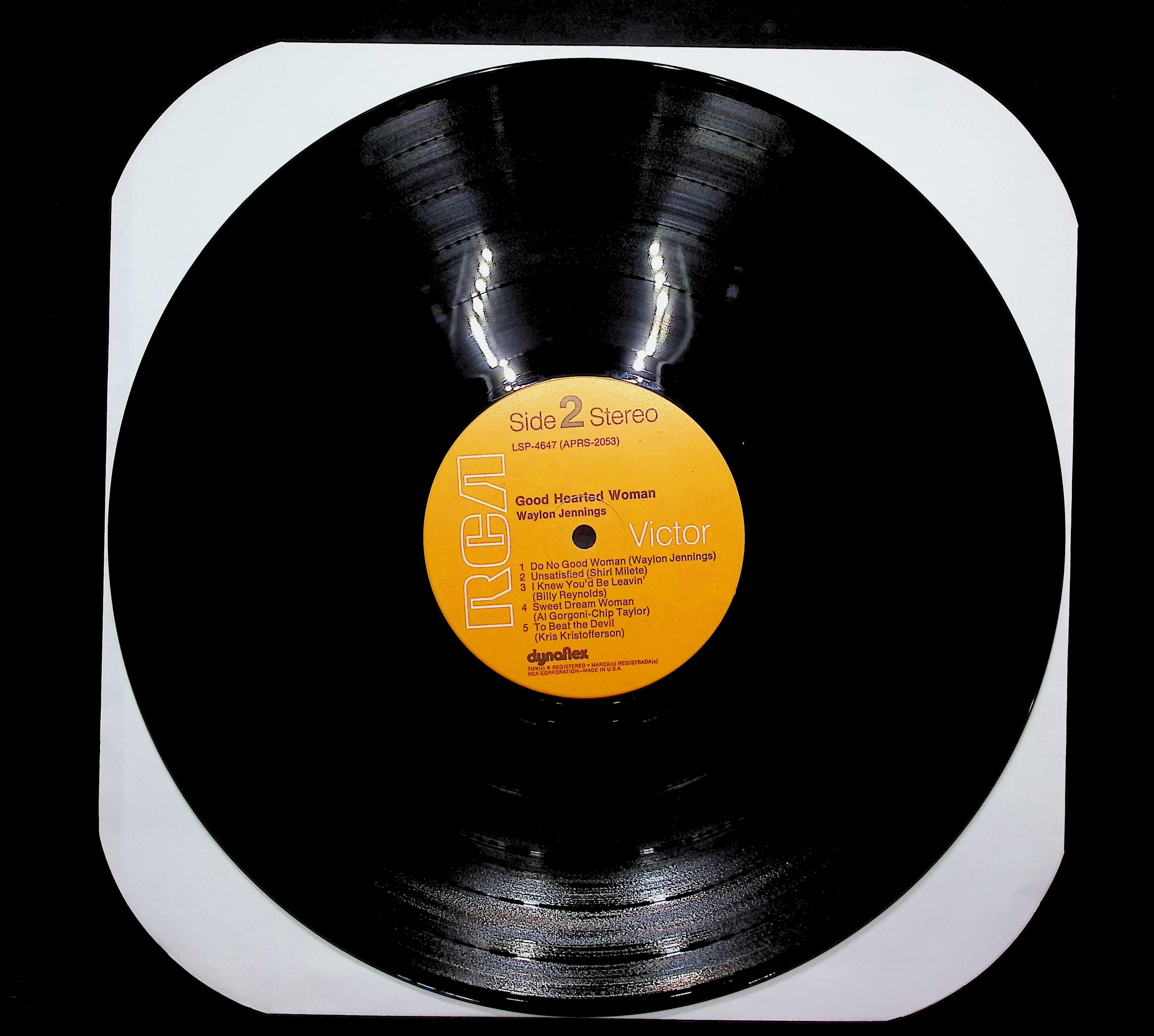 Waylon Jennings Good Hearted Woman 1972 LP Folk, World, & Country Sides 1 & 2 — image 3