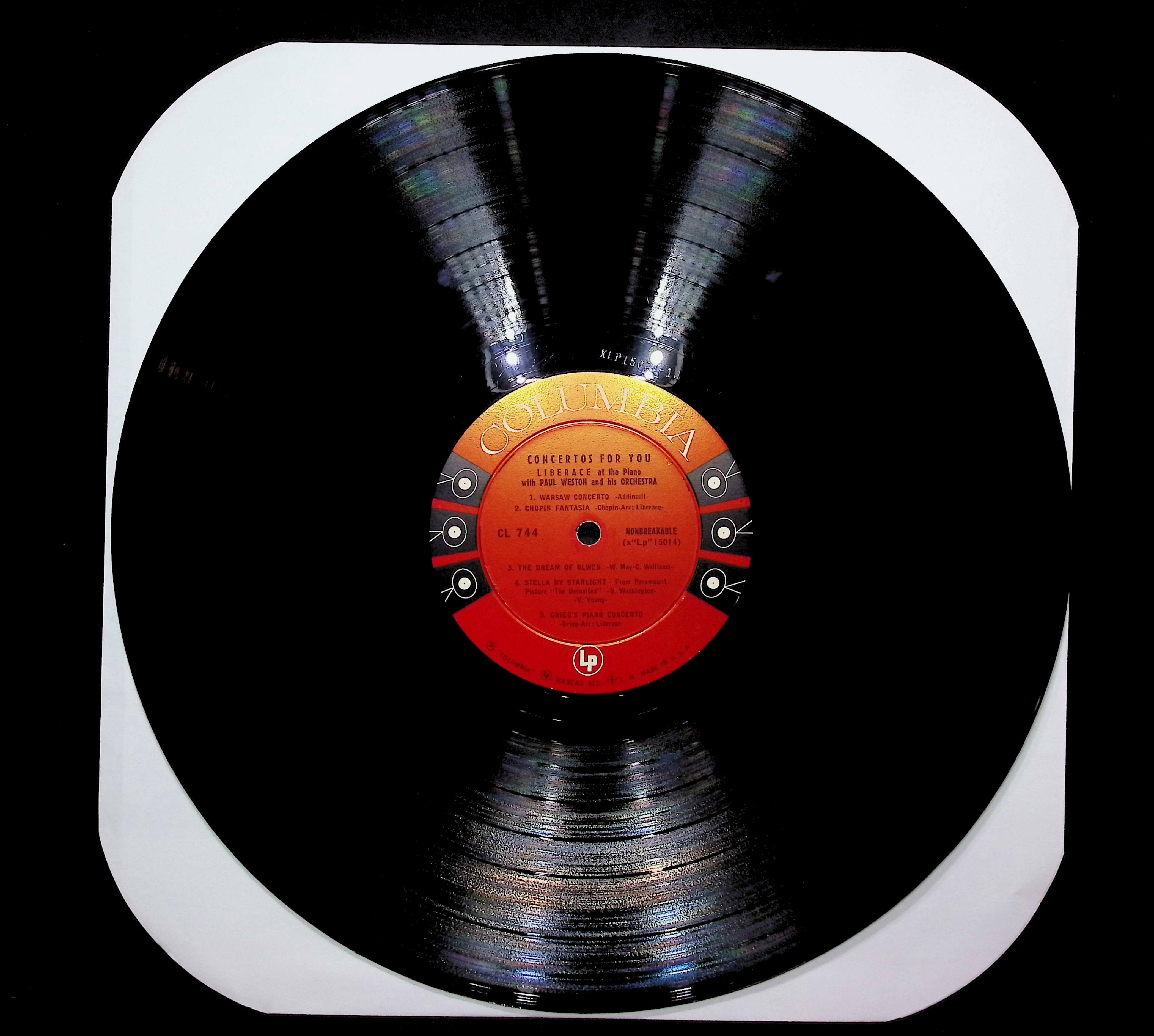 Liberace Concertos For You 1953 LP Classical Side A & B