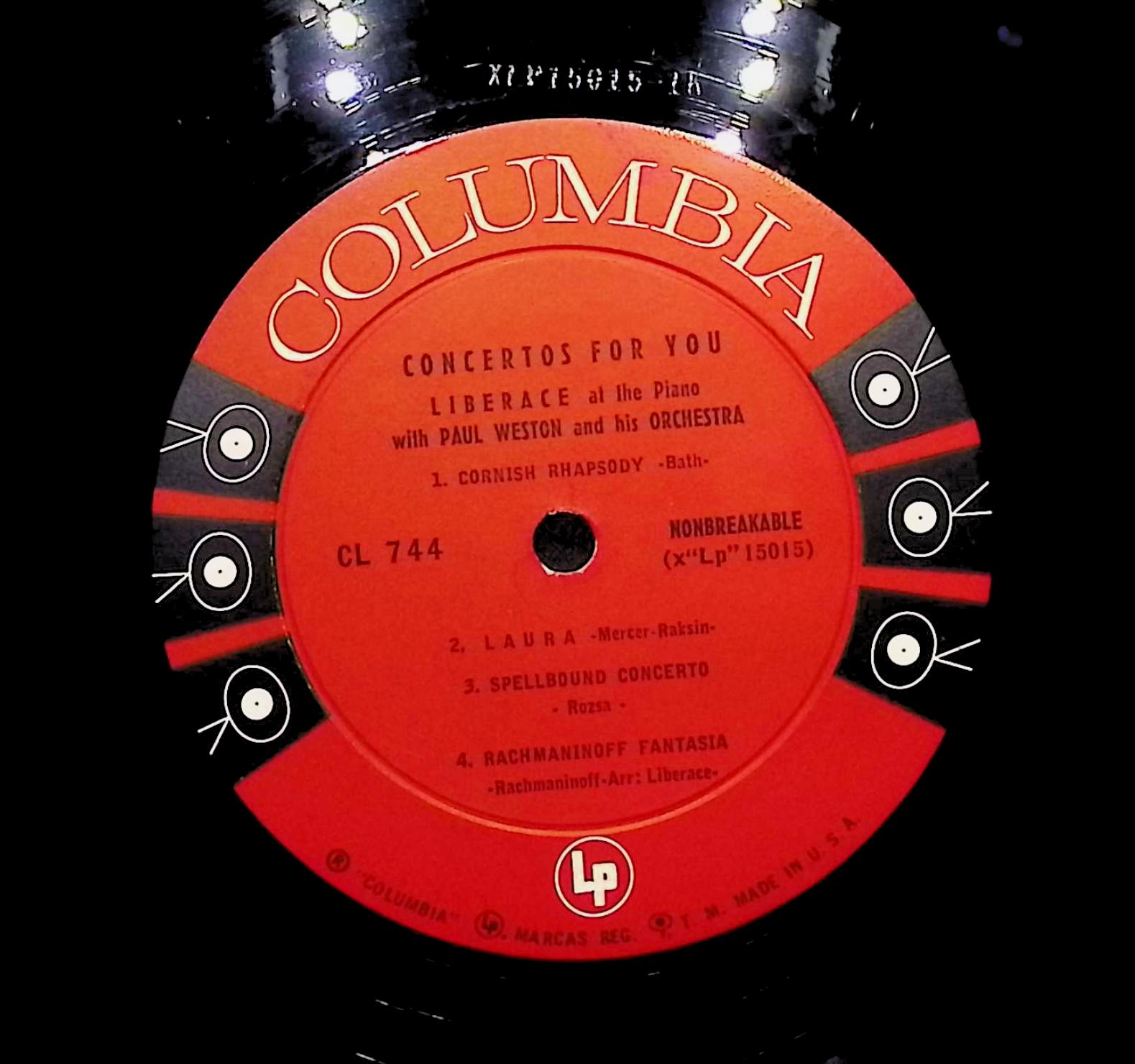 Liberace Concertos For You 1953 LP Classical Side A & B  — image 4