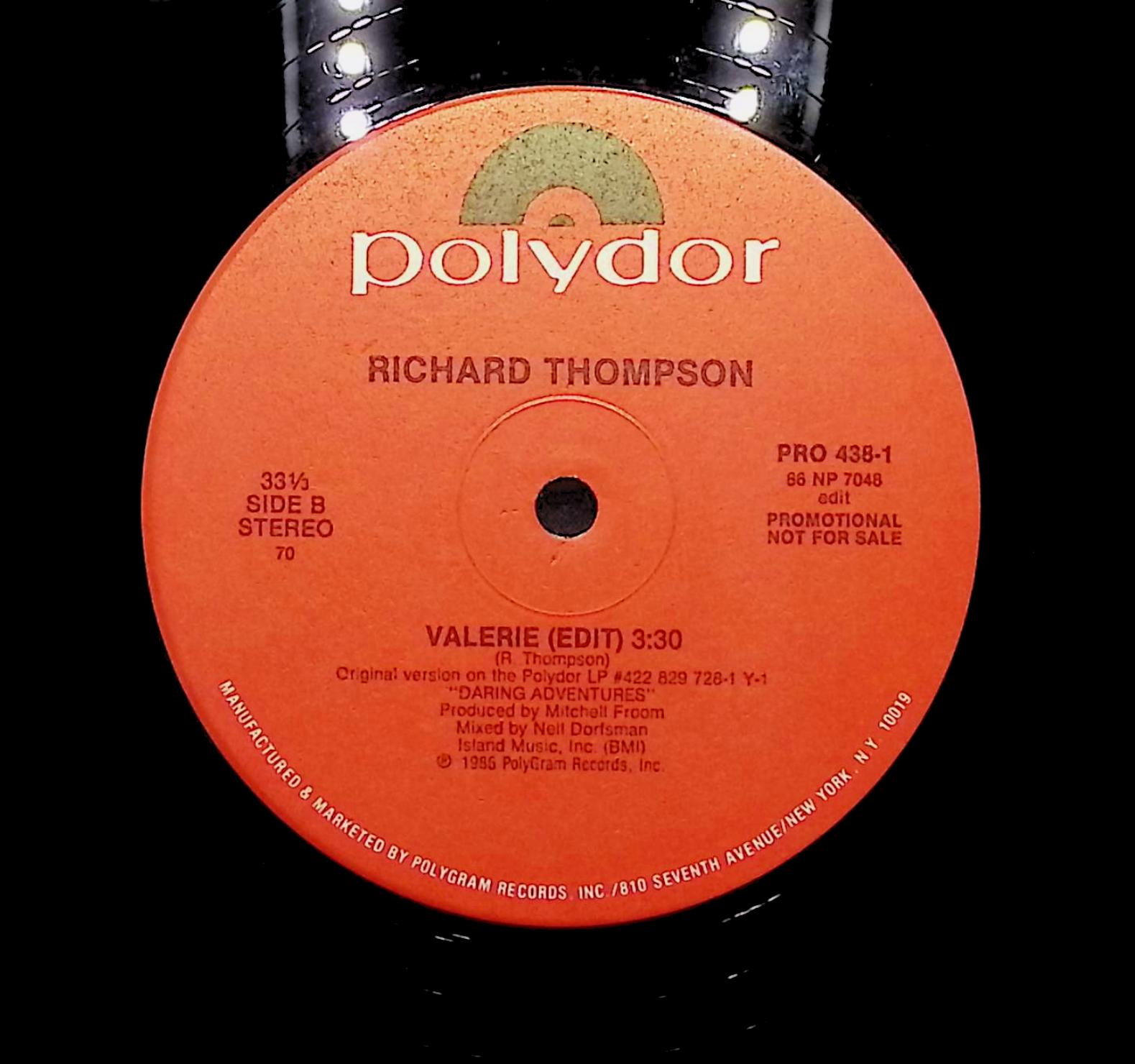 Richard Thompson Valerie 1986 LP Rock Side A & B  — image 2
