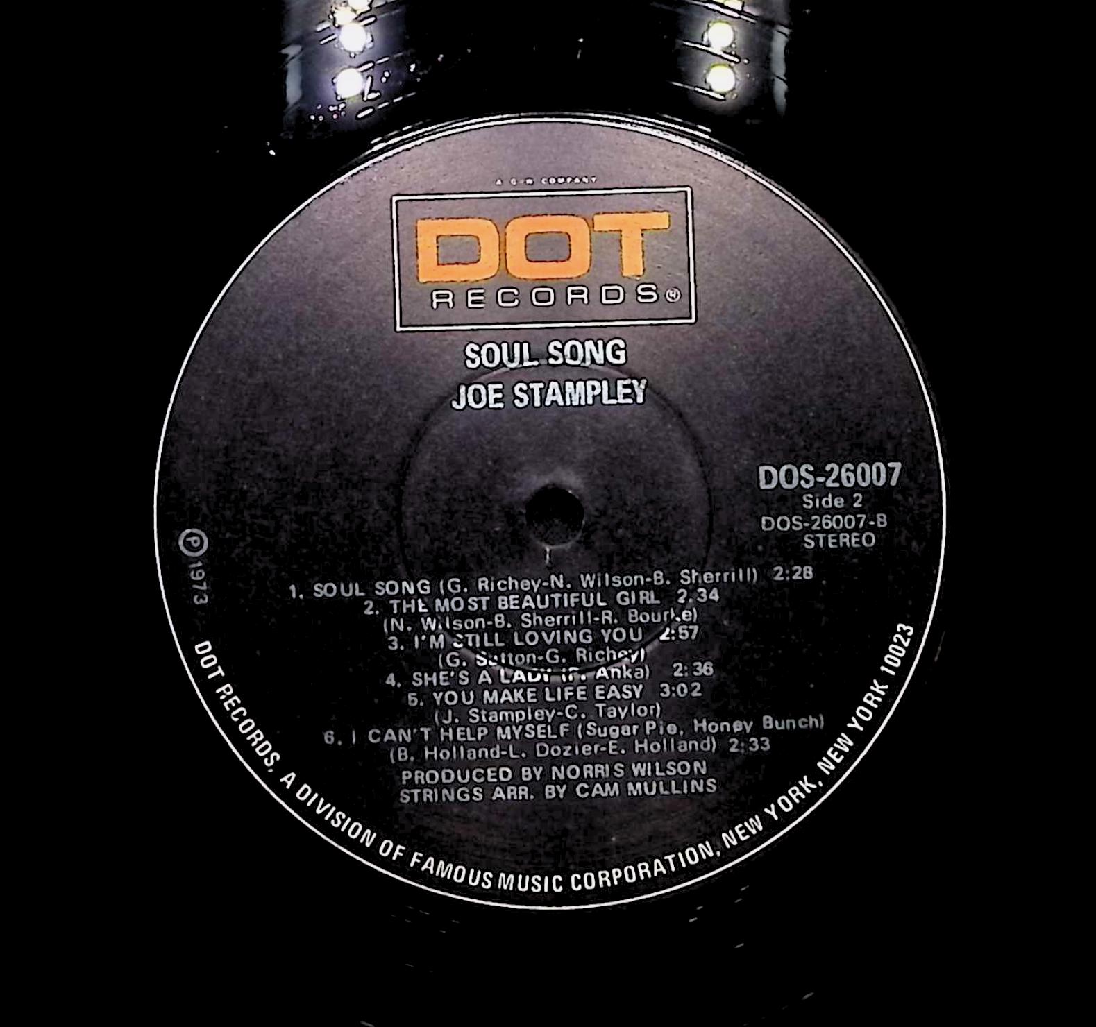 Joe Stampley Soul Song LP Folk, World, & Country Side 1 & 2 — image 2