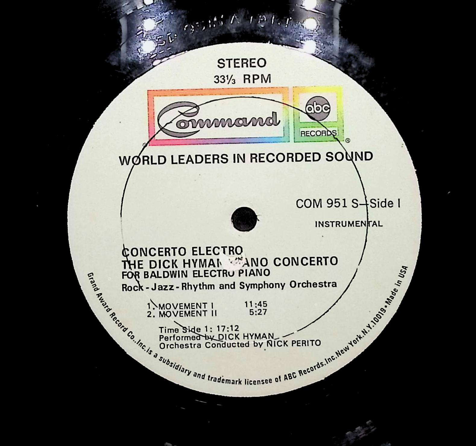 Dick Hyman Concerto Electro - The Dick Hyman Piano Concerto 1970 LP Jazz — image 2