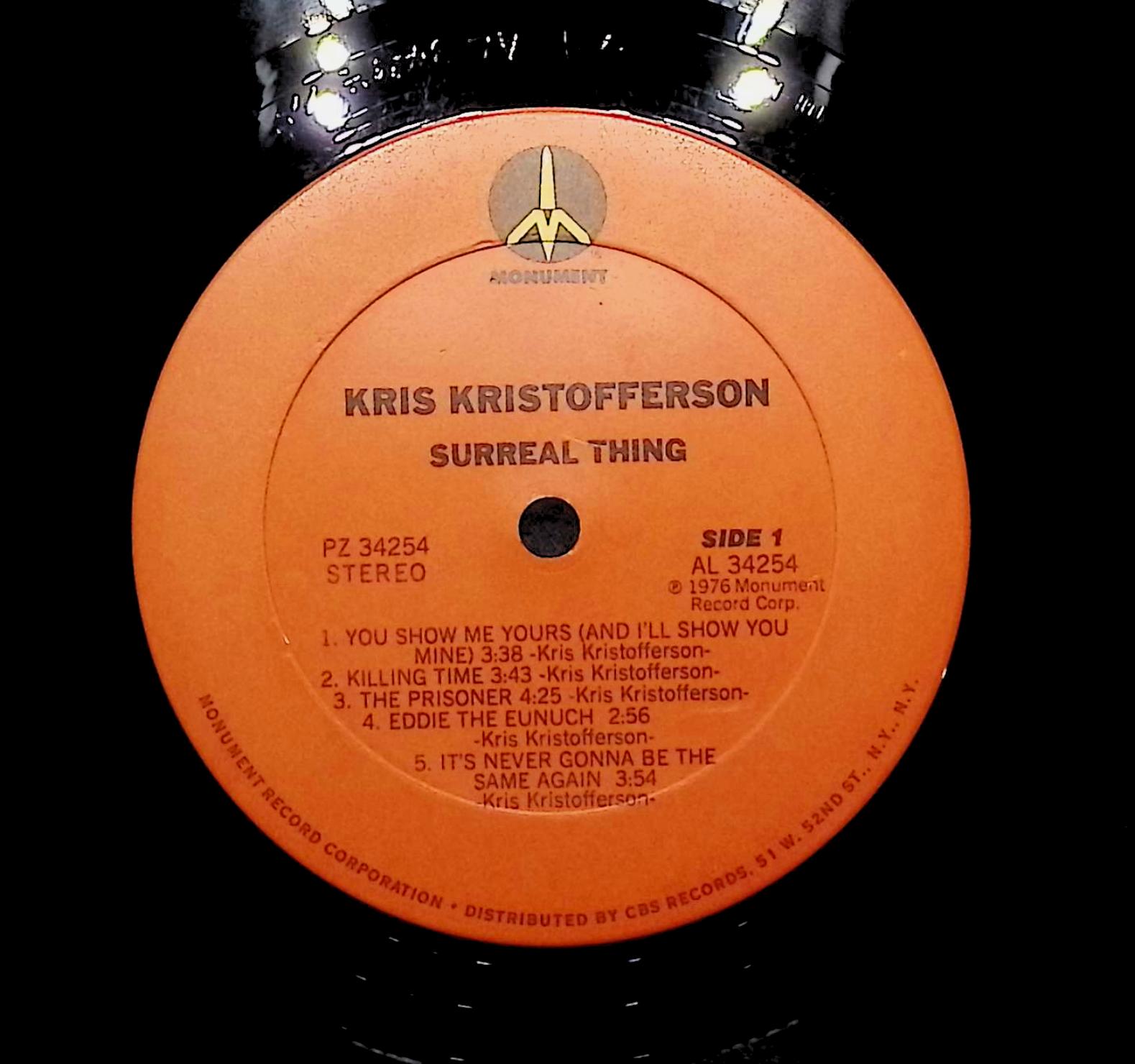 Kris Kristofferson Surreal Thing 1976 LP Rock  — image 2