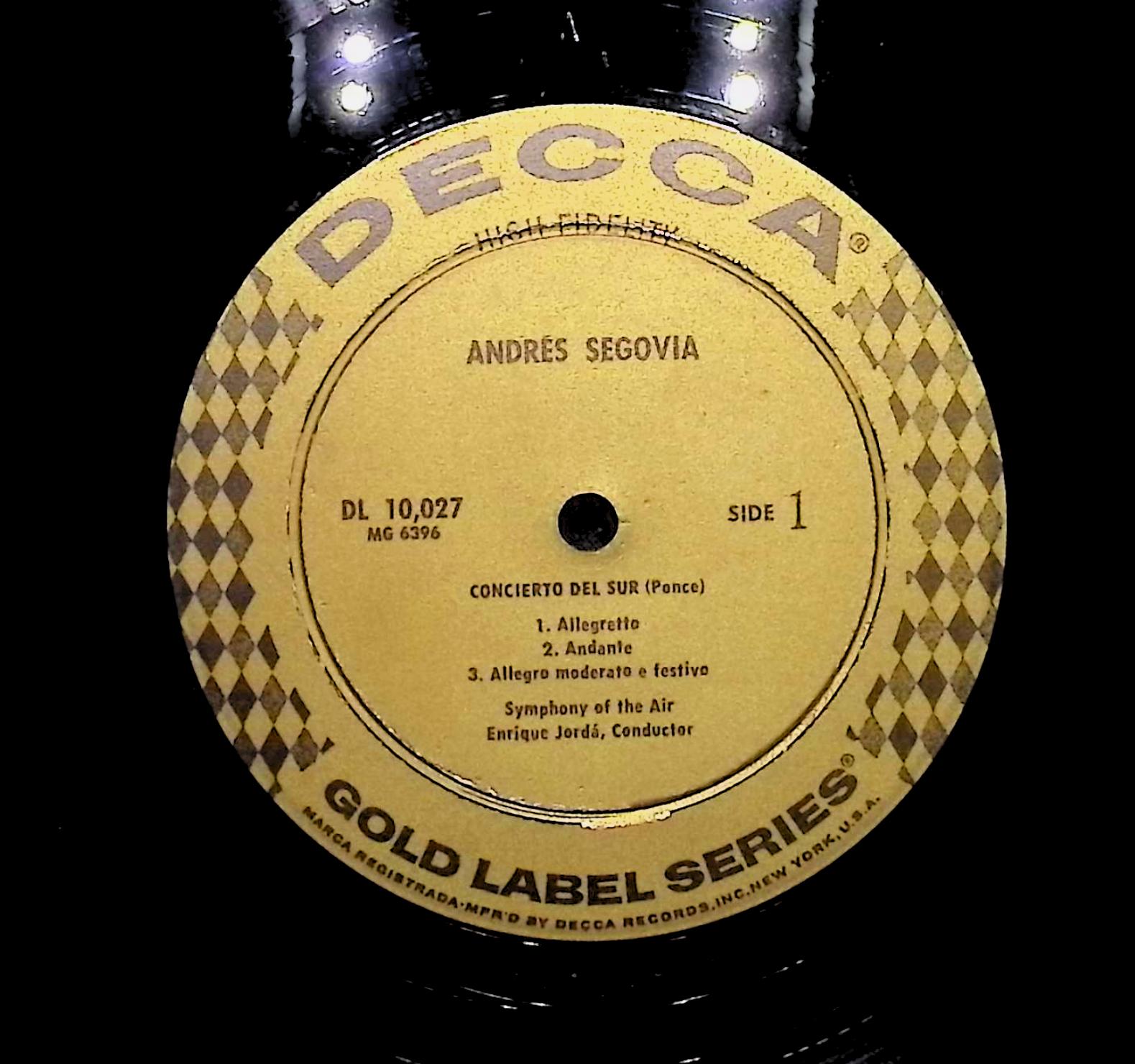 Andrés Segovia Decca Gold Label Records Presents Segovia 1960 LP Classical  — image 2