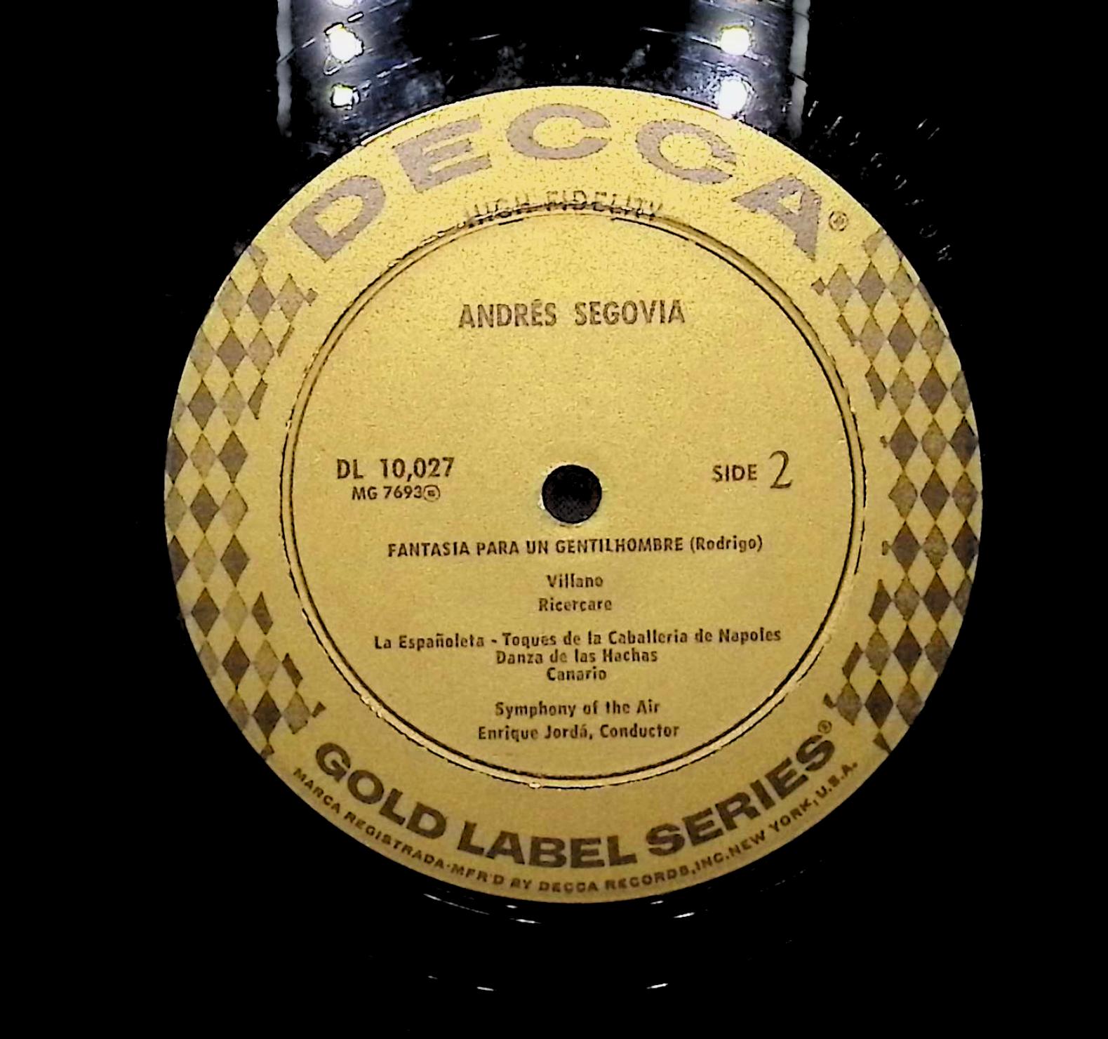 Andrés Segovia Decca Gold Label Records Presents Segovia 1960 LP Classical  — image 4