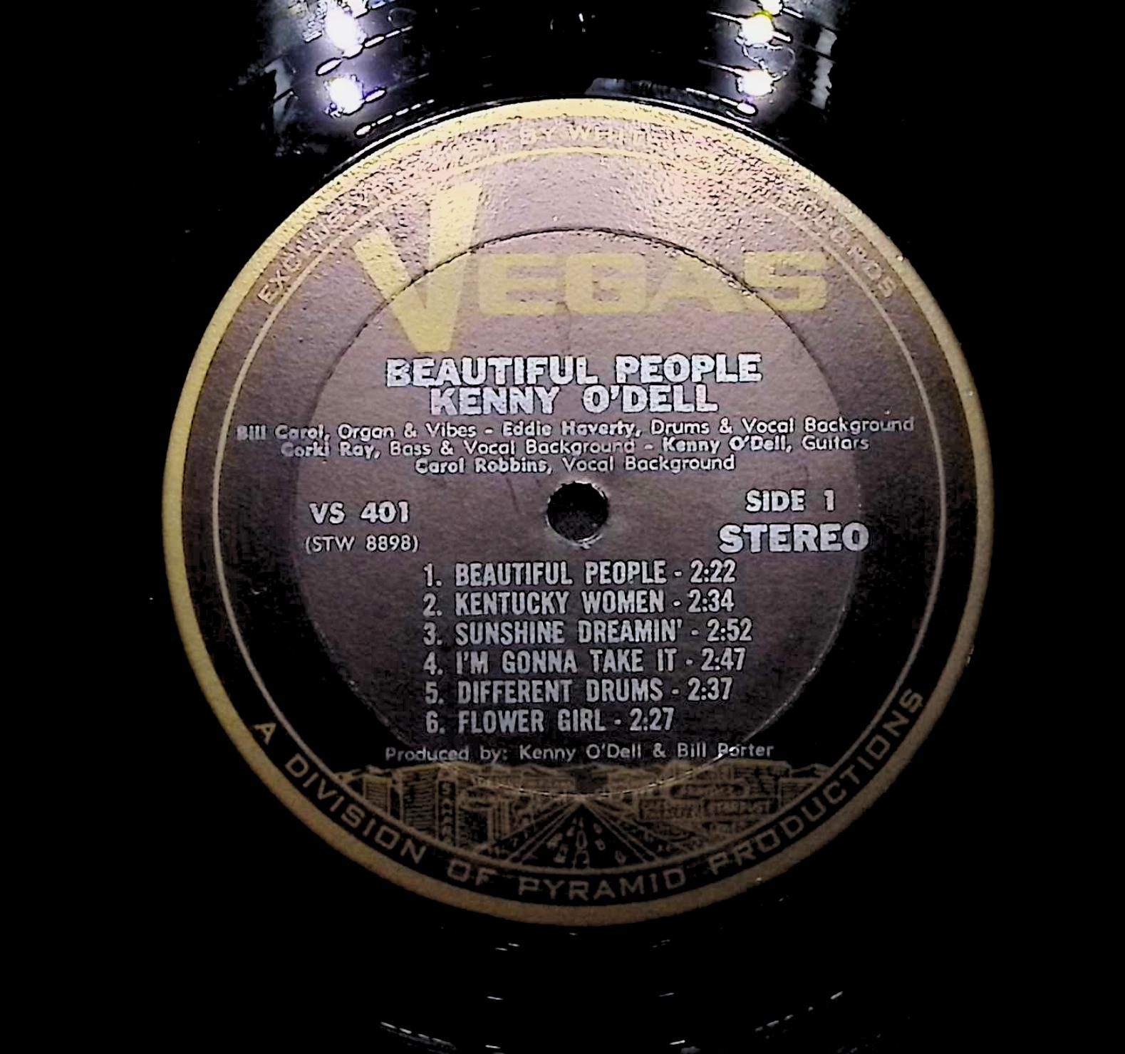 Kenny O'Dell Beautiful People 1967 LP Rock Side 1 & 2  — image 2