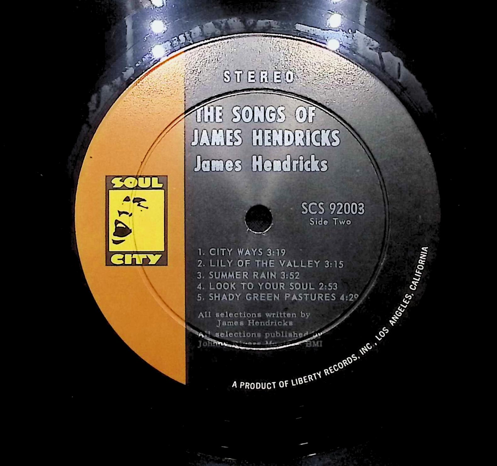 Jim Hendricks Songs Of James Hendricks 1968 LP Rock — image 2