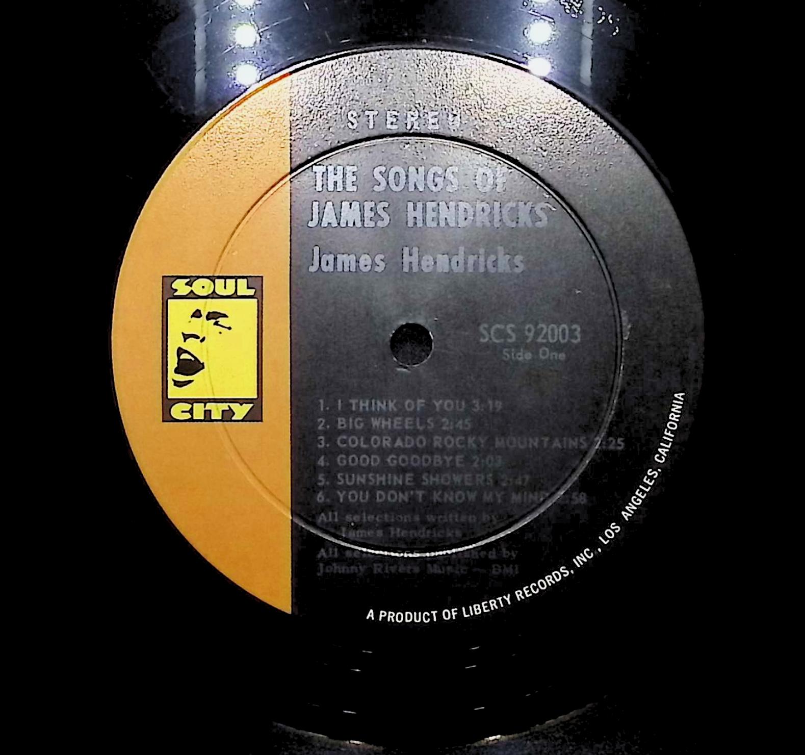 Jim Hendricks Songs Of James Hendricks 1968 LP Rock — image 4