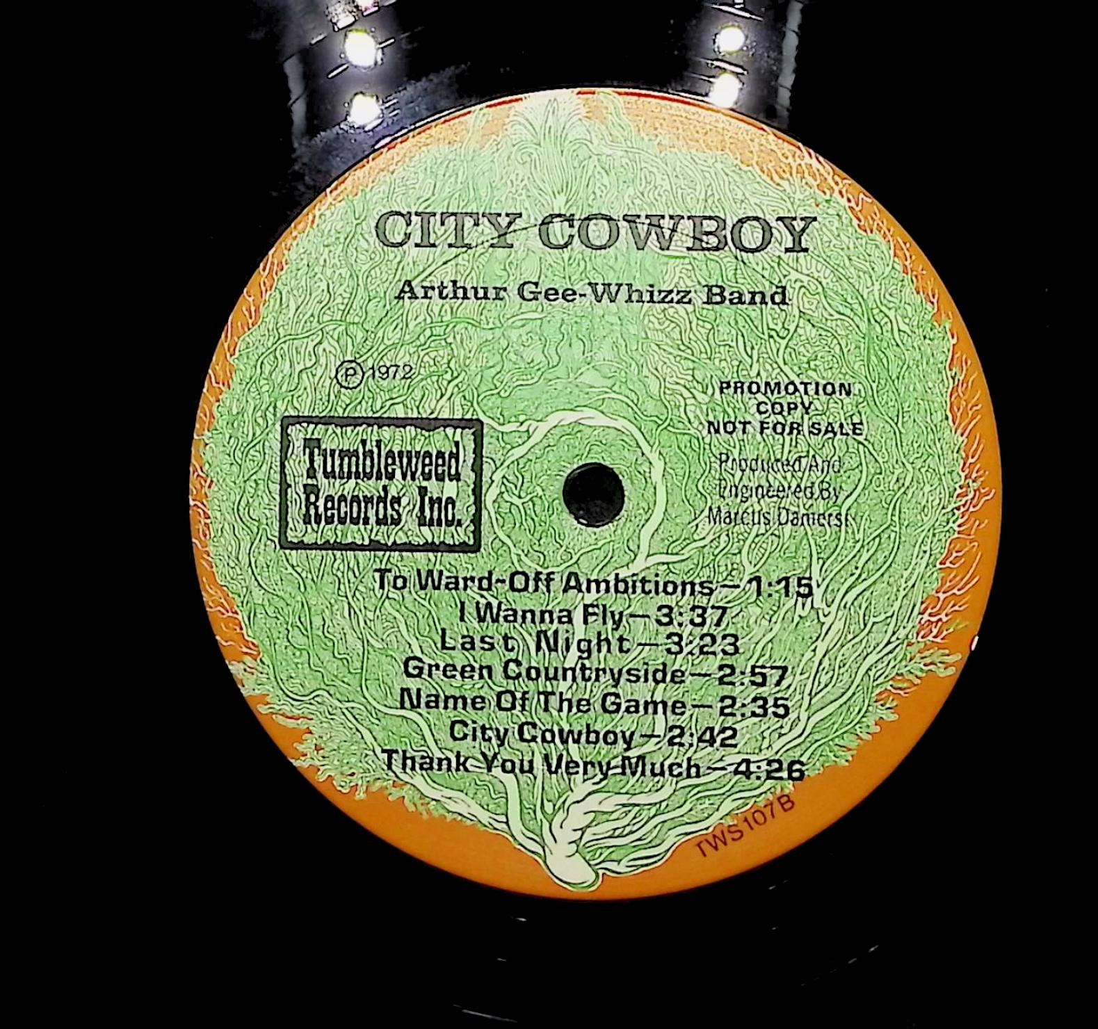 Arthur Gee-Whizz Band City Cowboy 1972 LP Rock Side A & B — image 2