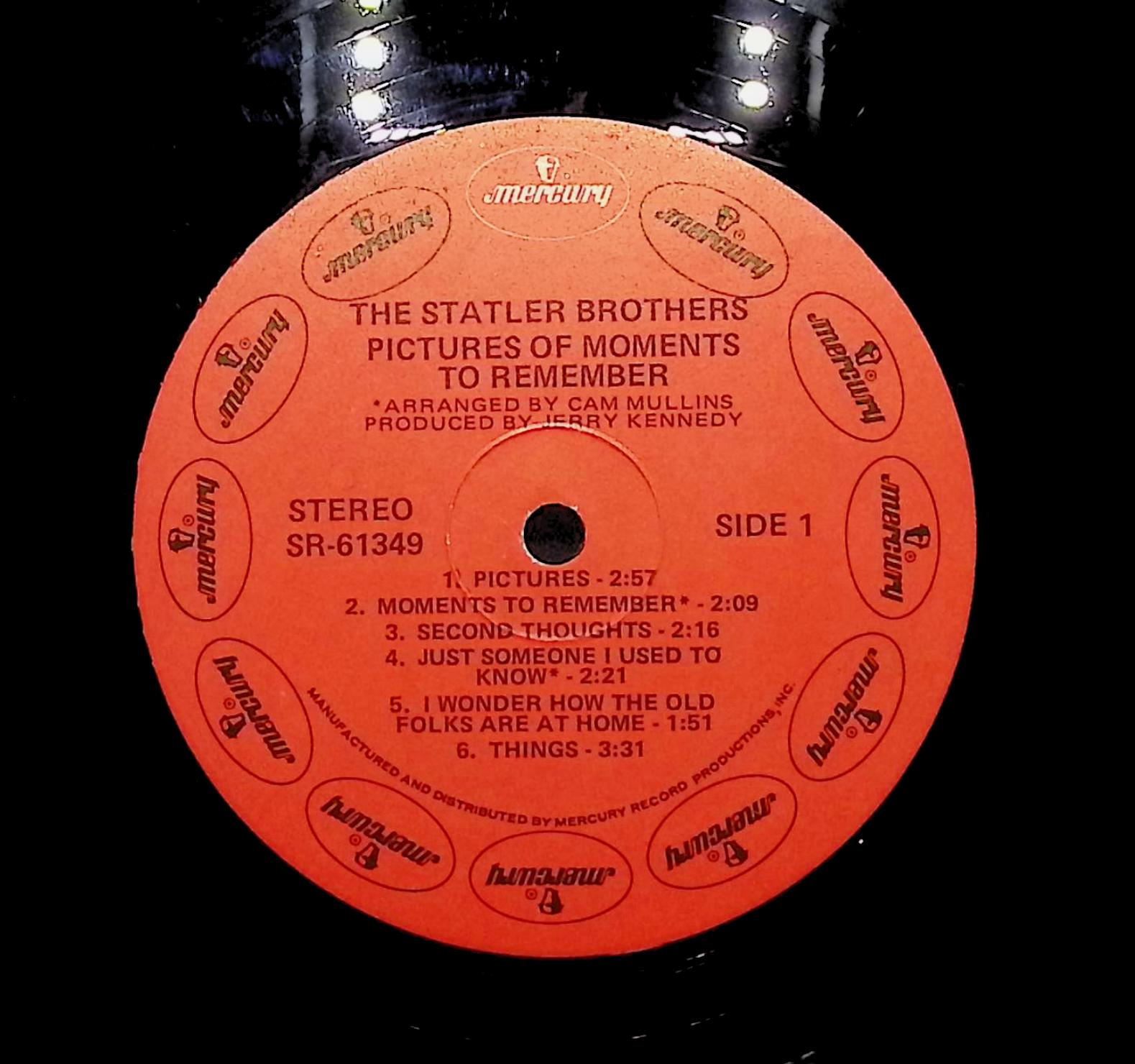The Statler Brothers Pictures Of Moments To Remember 1971 LP Folk, World — image 2