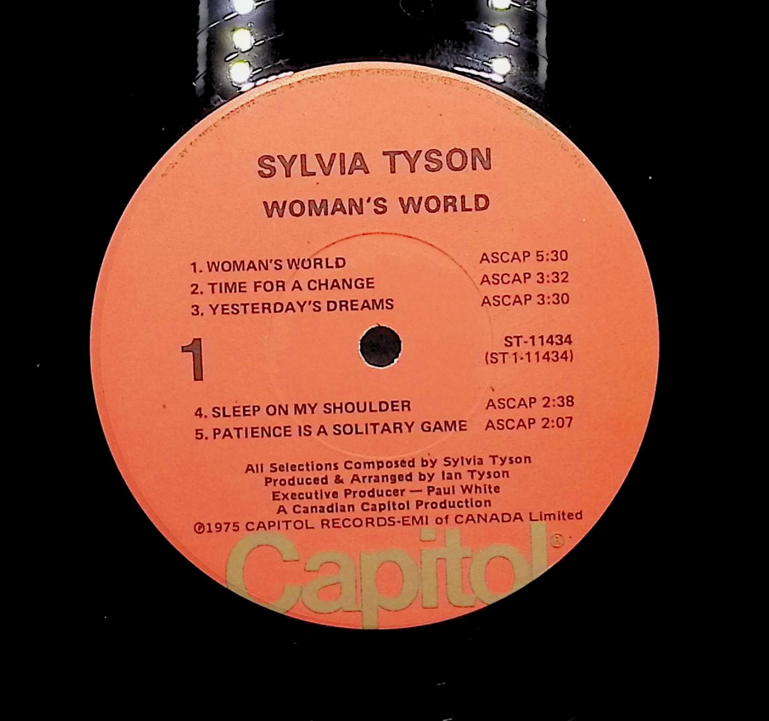 Sylvia Tyson Woman's World 1975 LP Folk, World, & Country — image 2