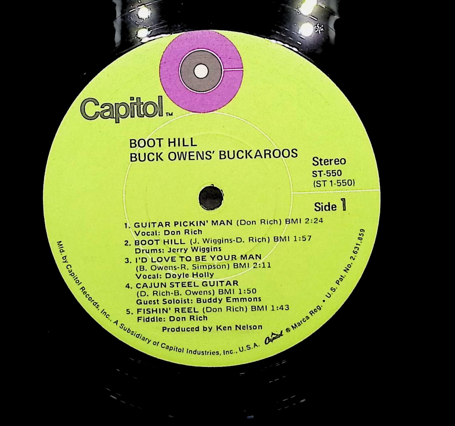 Buck Owens' Buckaroos Boot Hill 1970 LP Folk, World, & Country  — image 2