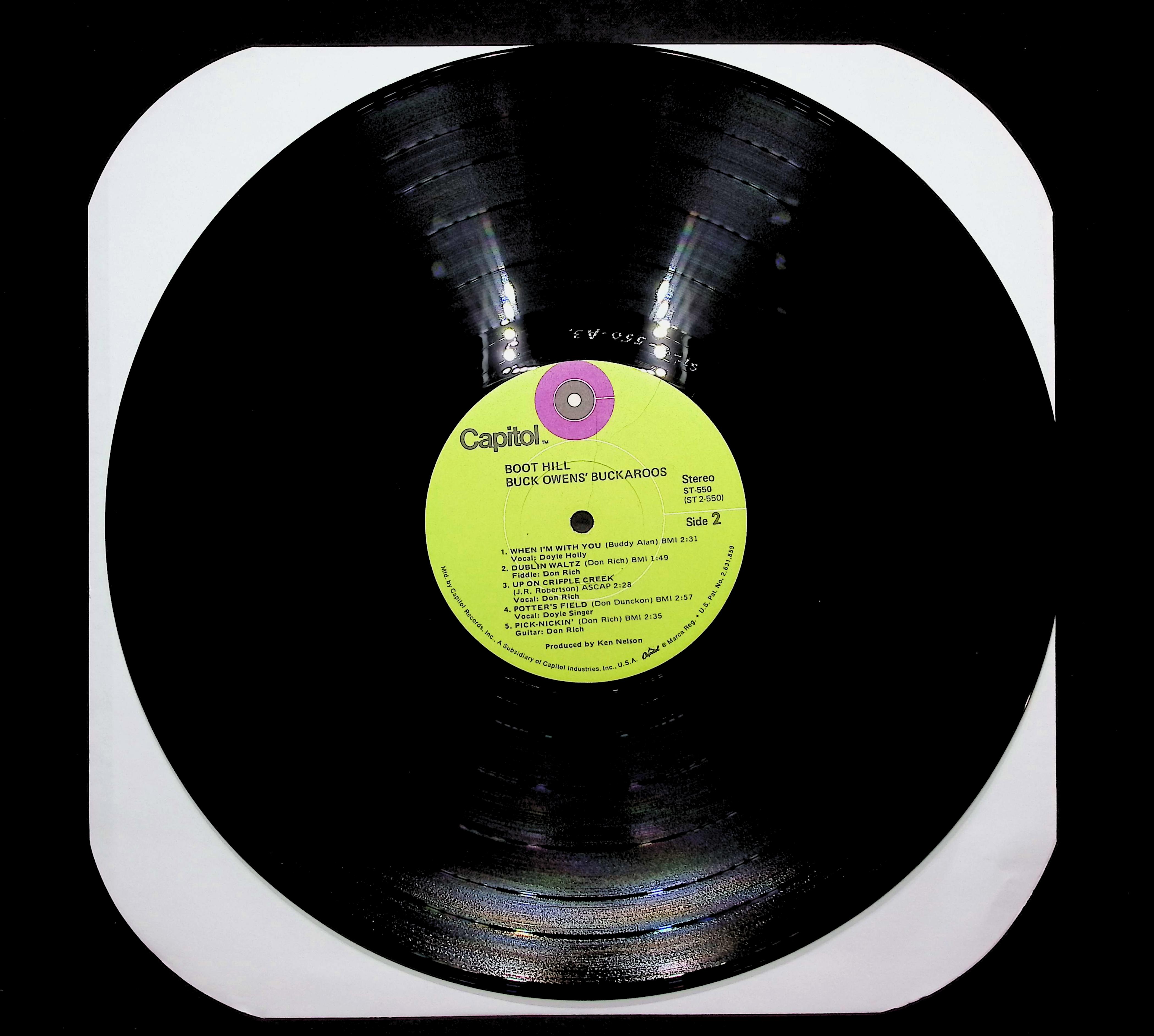Buck Owens' Buckaroos Boot Hill 1970 LP Folk, World, & Country  — image 3