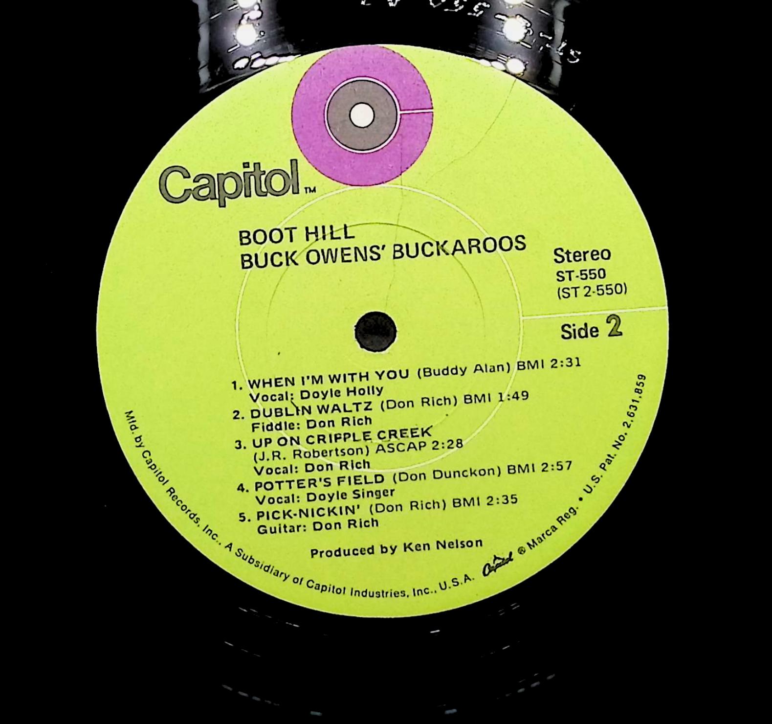 Buck Owens' Buckaroos Boot Hill 1970 LP Folk, World, & Country  — image 4
