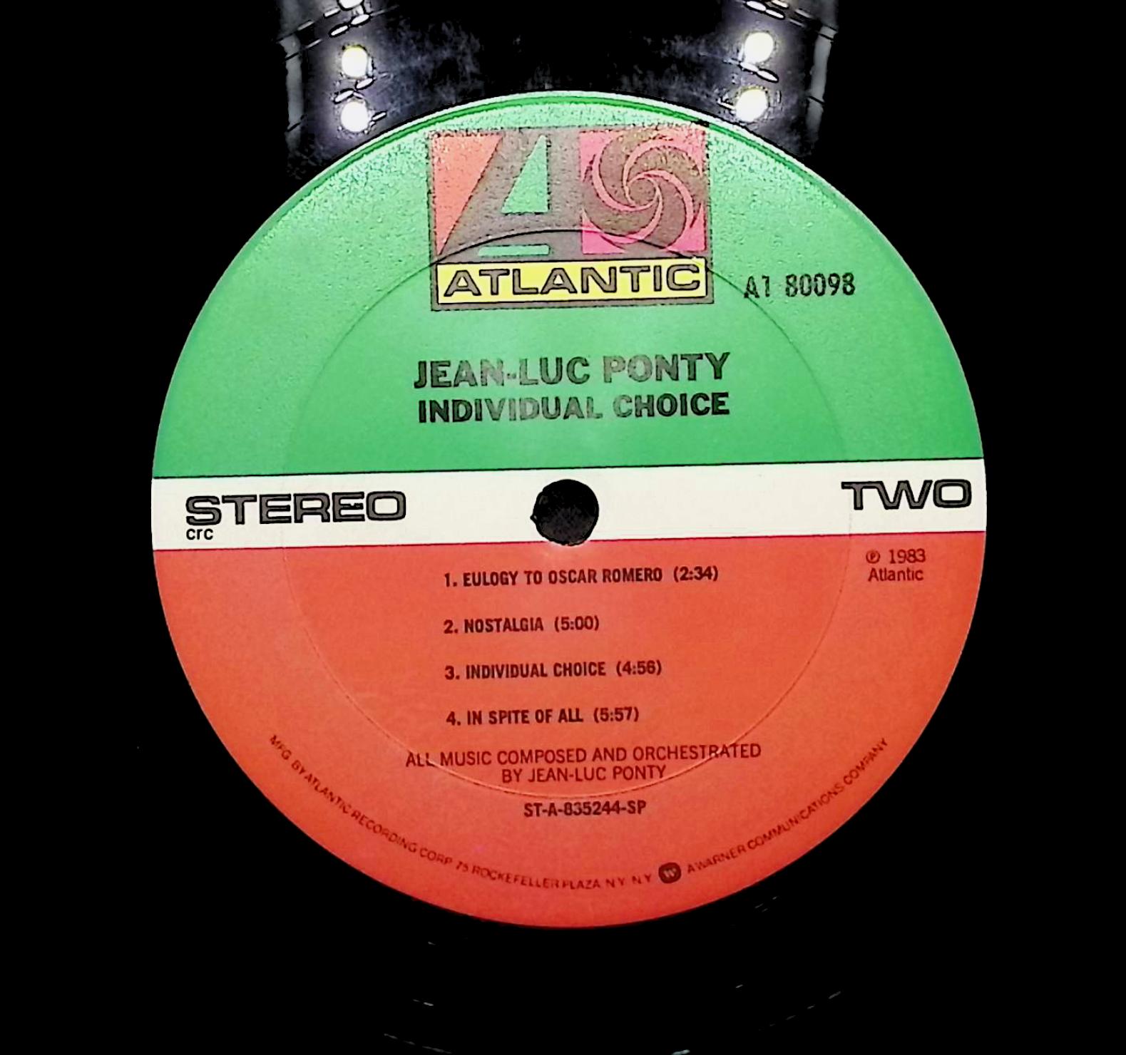 Jean-Luc Ponty Individual Choice 1983 LP Electronic Side One & Two — image 2