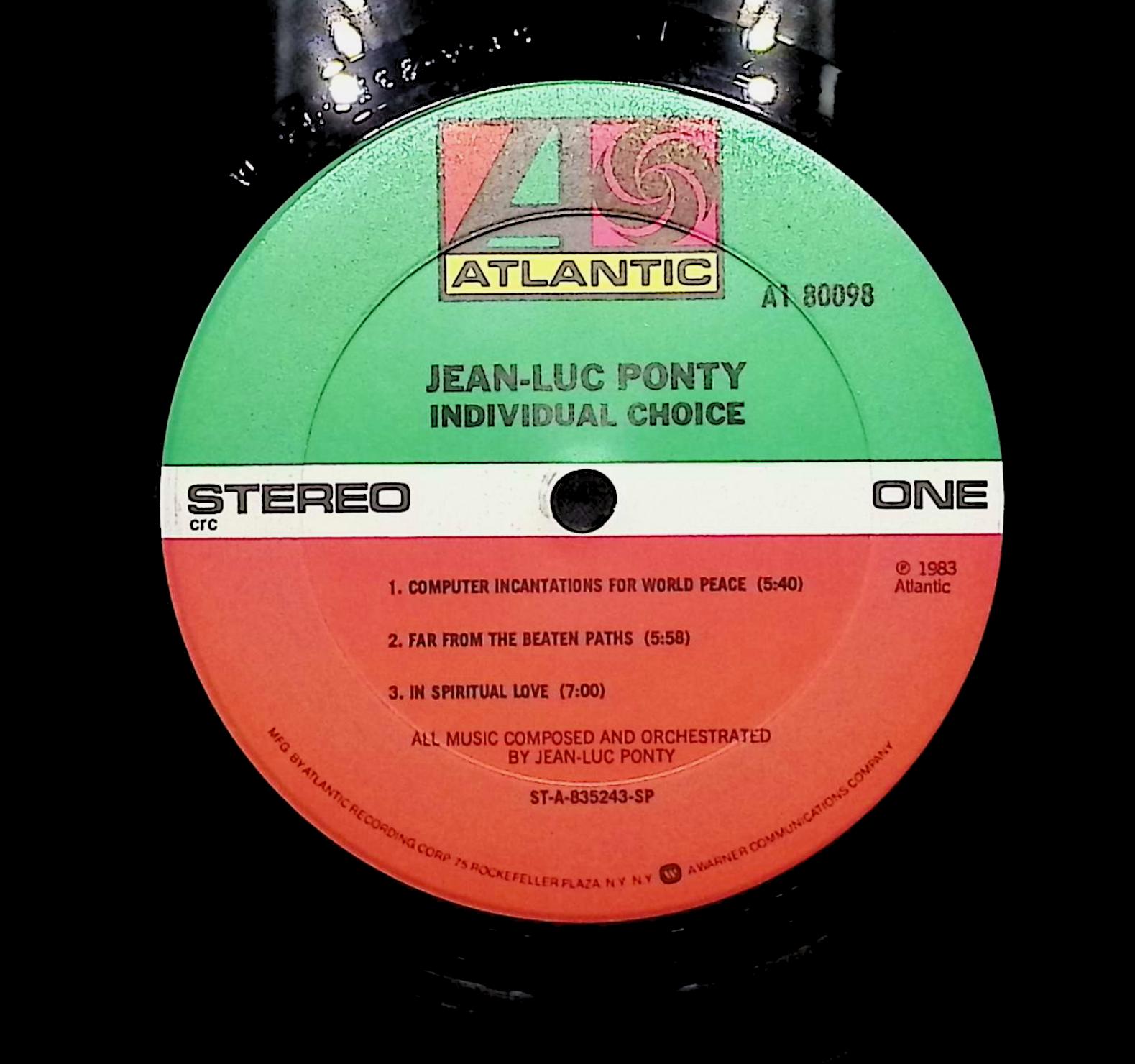Jean-Luc Ponty Individual Choice 1983 LP Electronic Side One & Two — image 4