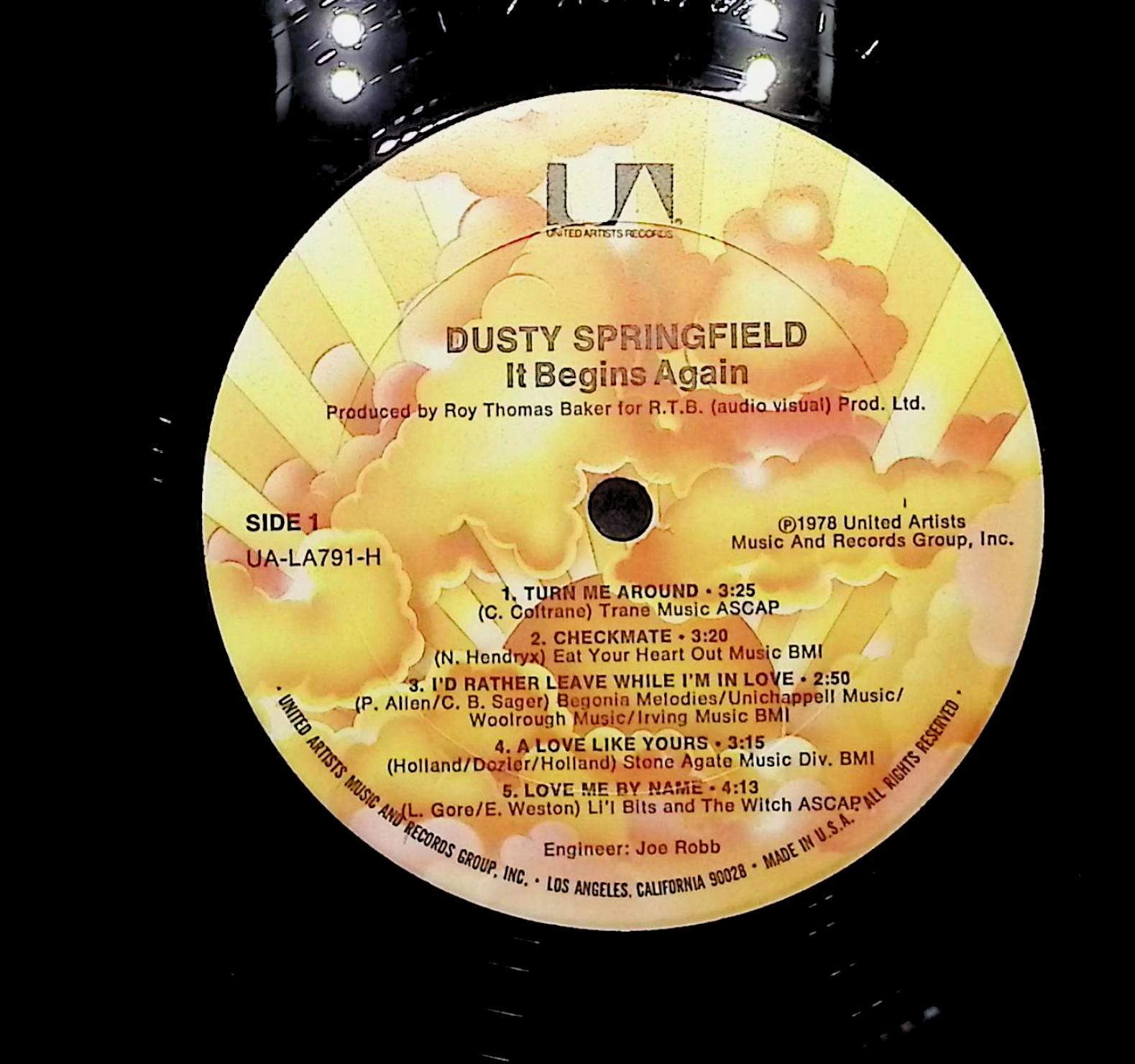 Dusty Springfield It Begins Again 1978 LP Funk / Soul  — image 2