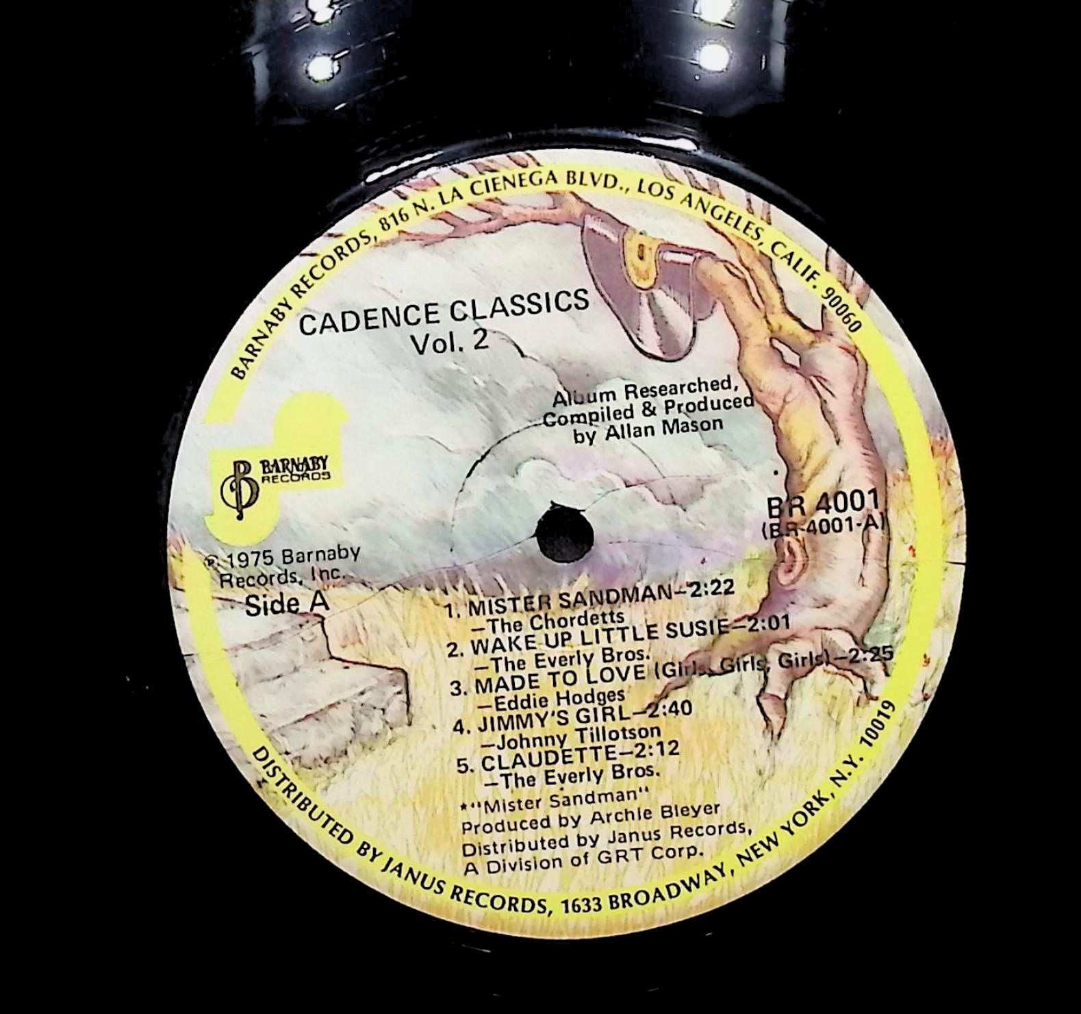 Various Artists Cadence Classics Vol. 2 1975 LP Rock  — image 2