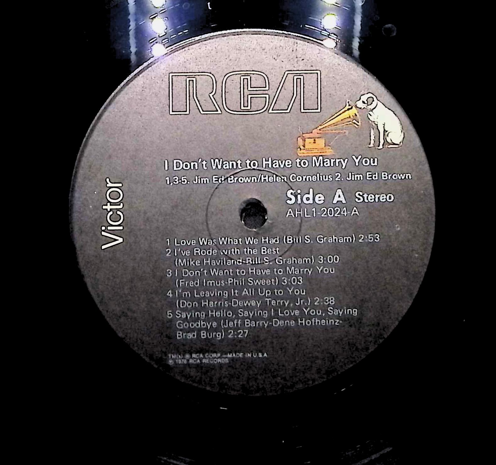 Jim Ed Brown & Helen Cornelius I Don't Want To Have To Marry You 1976 LP Folk — image 2