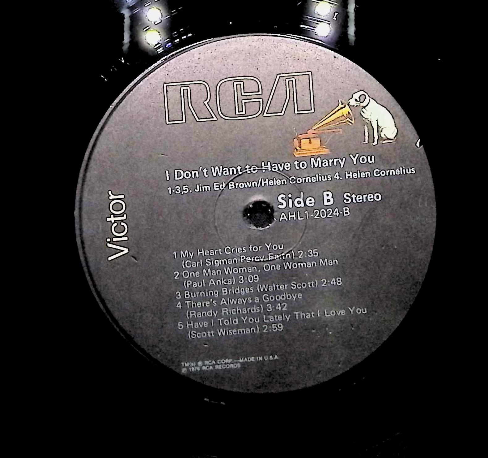 Jim Ed Brown & Helen Cornelius I Don't Want To Have To Marry You 1976 LP Folk — image 4