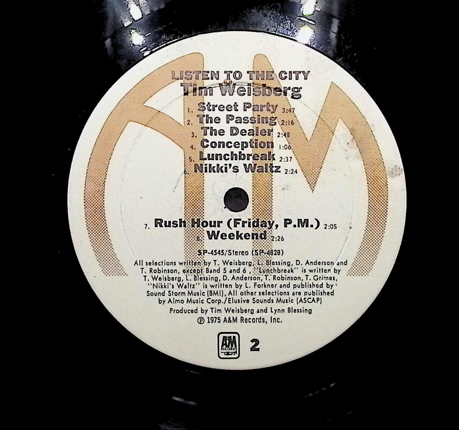 Tim Weisberg Listen To The City 1975 LP Jazz Side 1 & 2  — image 4
