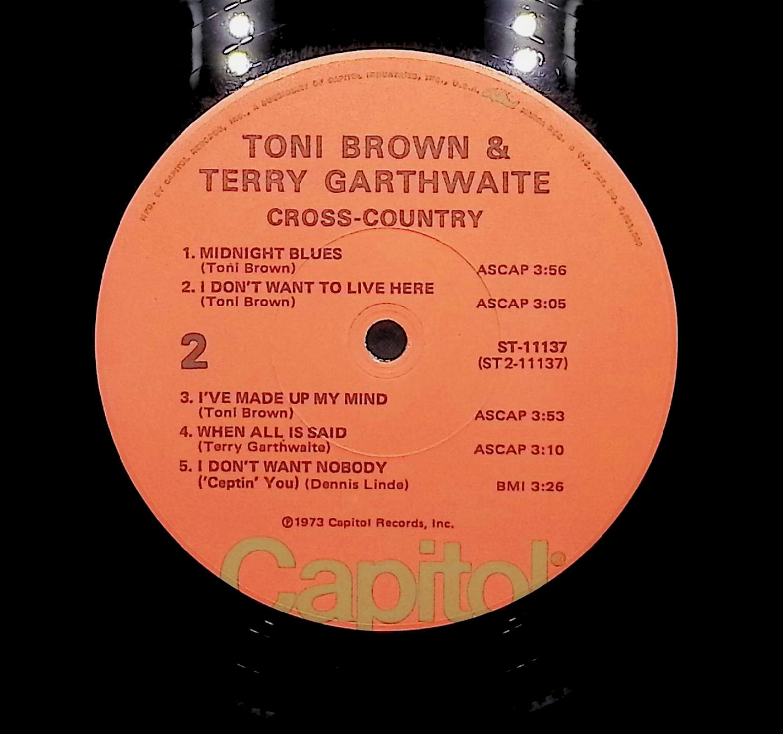Toni Brown & Terry Garthwaite Cross-Country 1973 LP Rock Side 1 & 2  — image 4