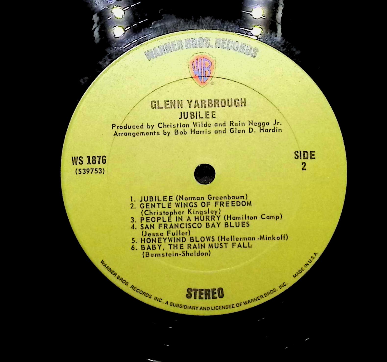 Glenn Yarbrough Jubilee 1970 LP Folk, World, & Country Side 1 & 2  — image 4