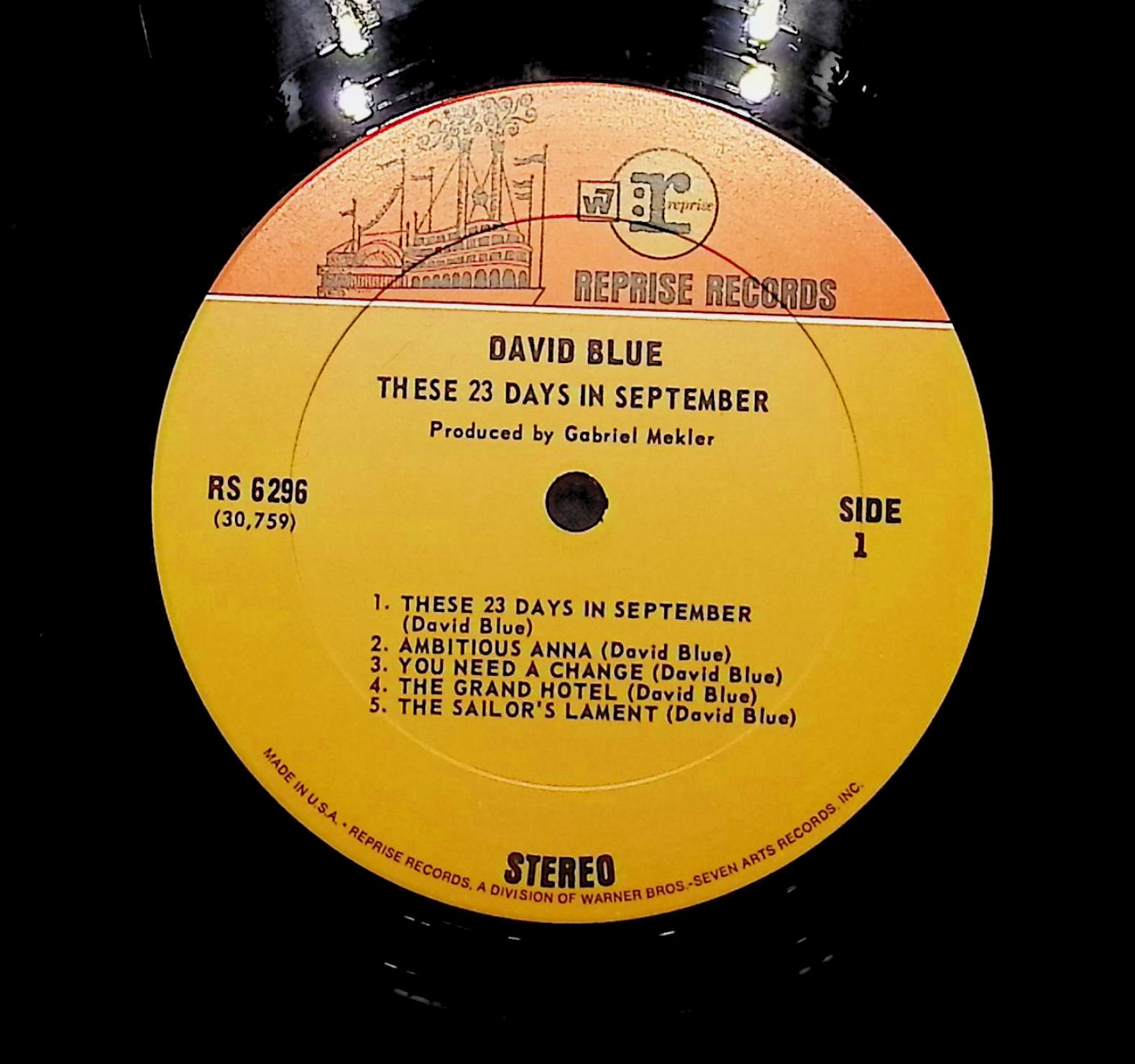 David Blue These 23 Days In September 1968 LP Rock Side 1 & 2  — image 2