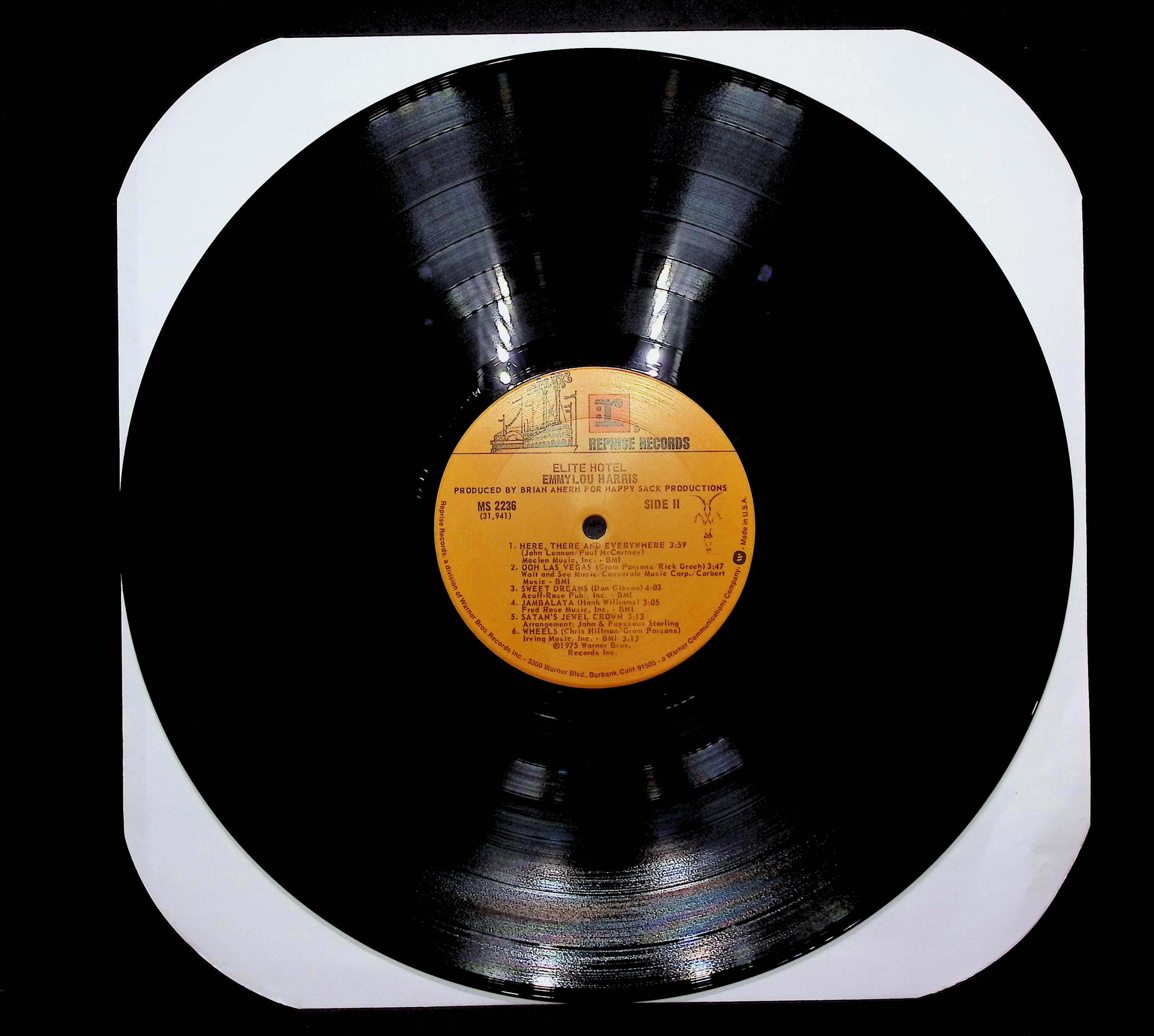 Emmylou Harris Elite Hotel 1975 LP Rock Side I & II