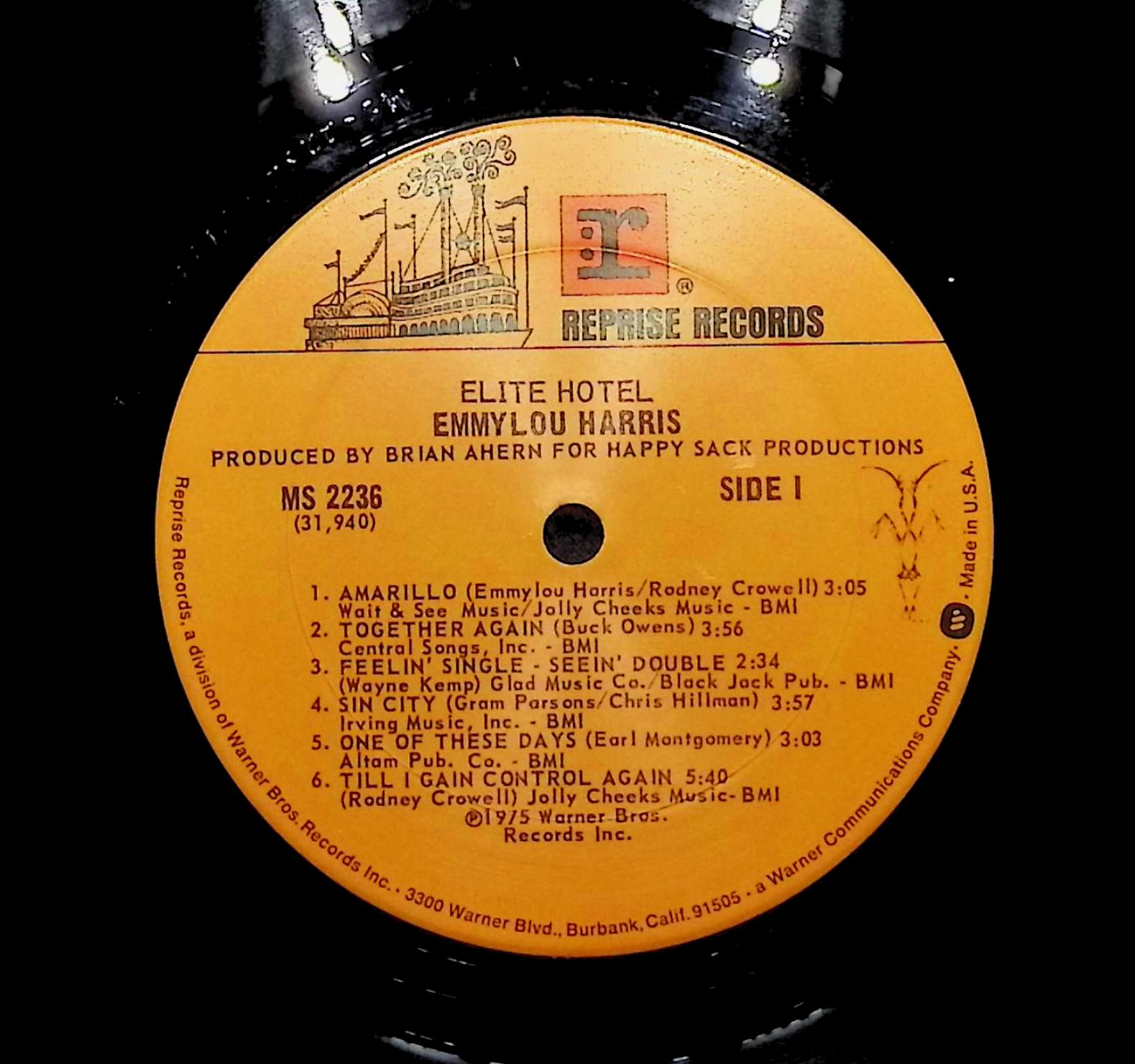 Emmylou Harris Elite Hotel 1975 LP Rock Side I & II  — image 4