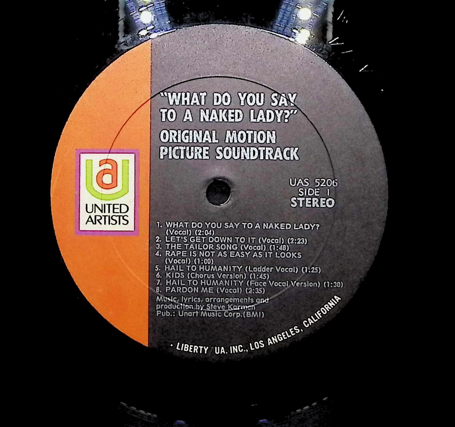 Steve Karmen What Do You Say To A Naked Lady? 1970 LP Rock Side 1 & 2  — image 2