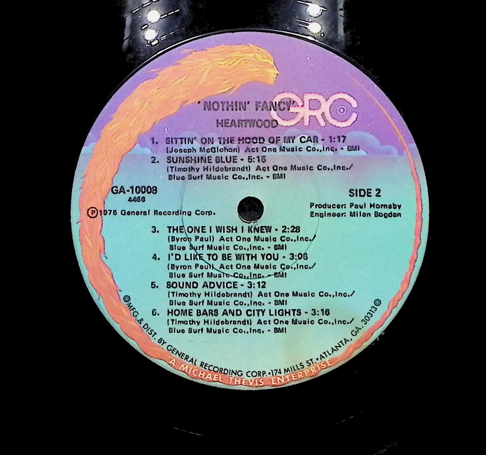 Heartwood Nothin' Fancy 1975 LP Rock Side 1 & 2  — image 2
