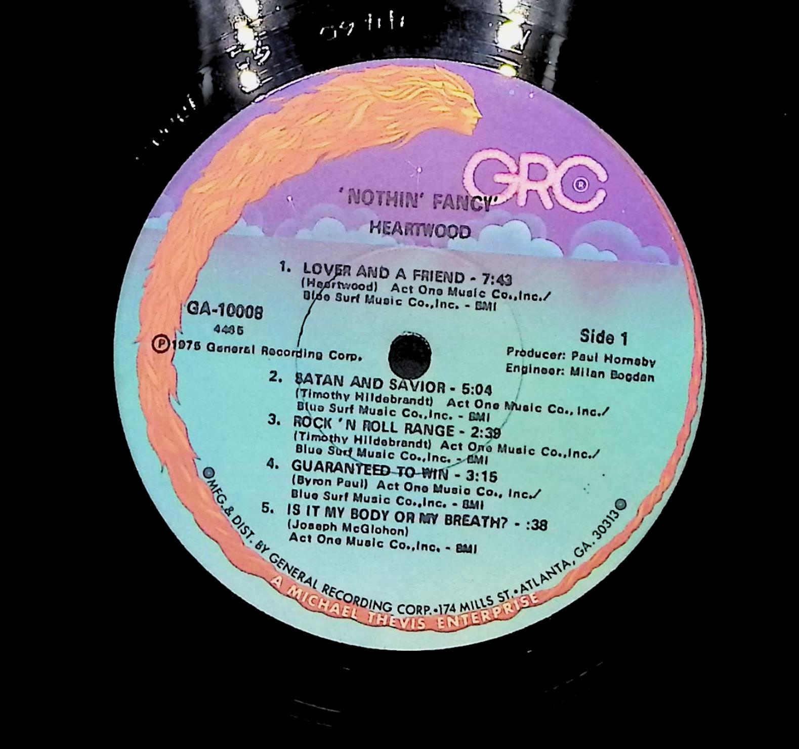 Heartwood Nothin' Fancy 1975 LP Rock Side 1 & 2  — image 4