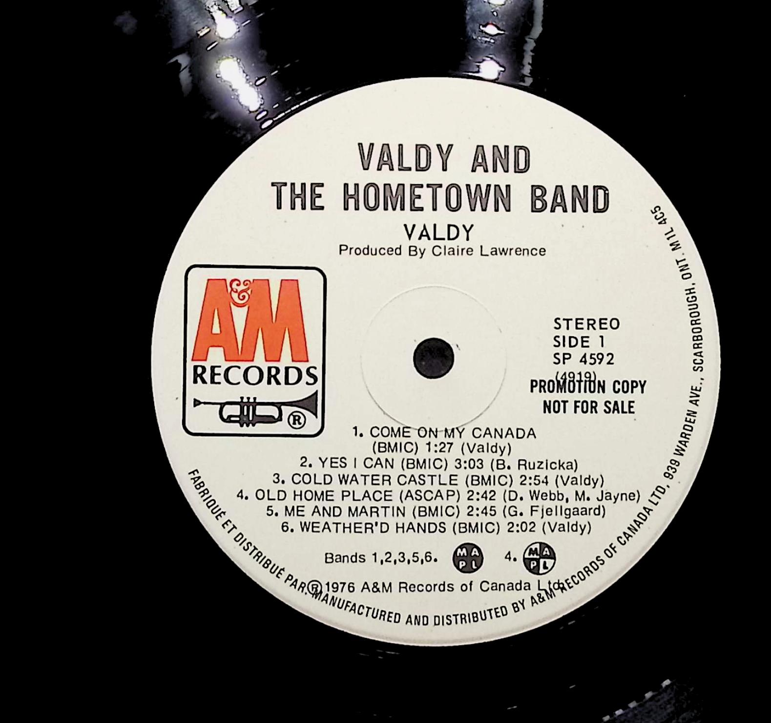 Valdy And The Hometown Band 1976 LP Rock Side 1 & 2 — image 2