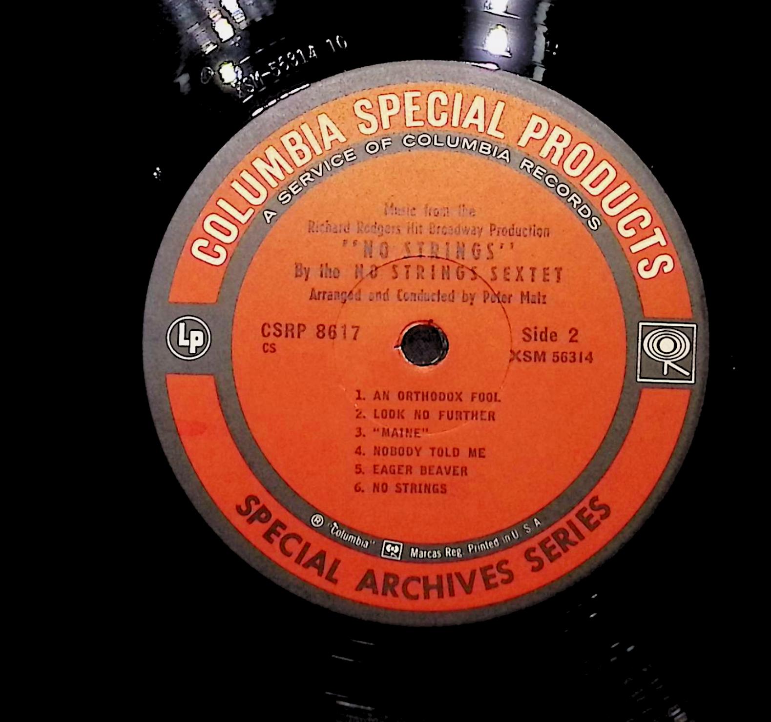 No Strings Sextet No Strings 1962 LP Jazz Side 1 & 2  — image 2