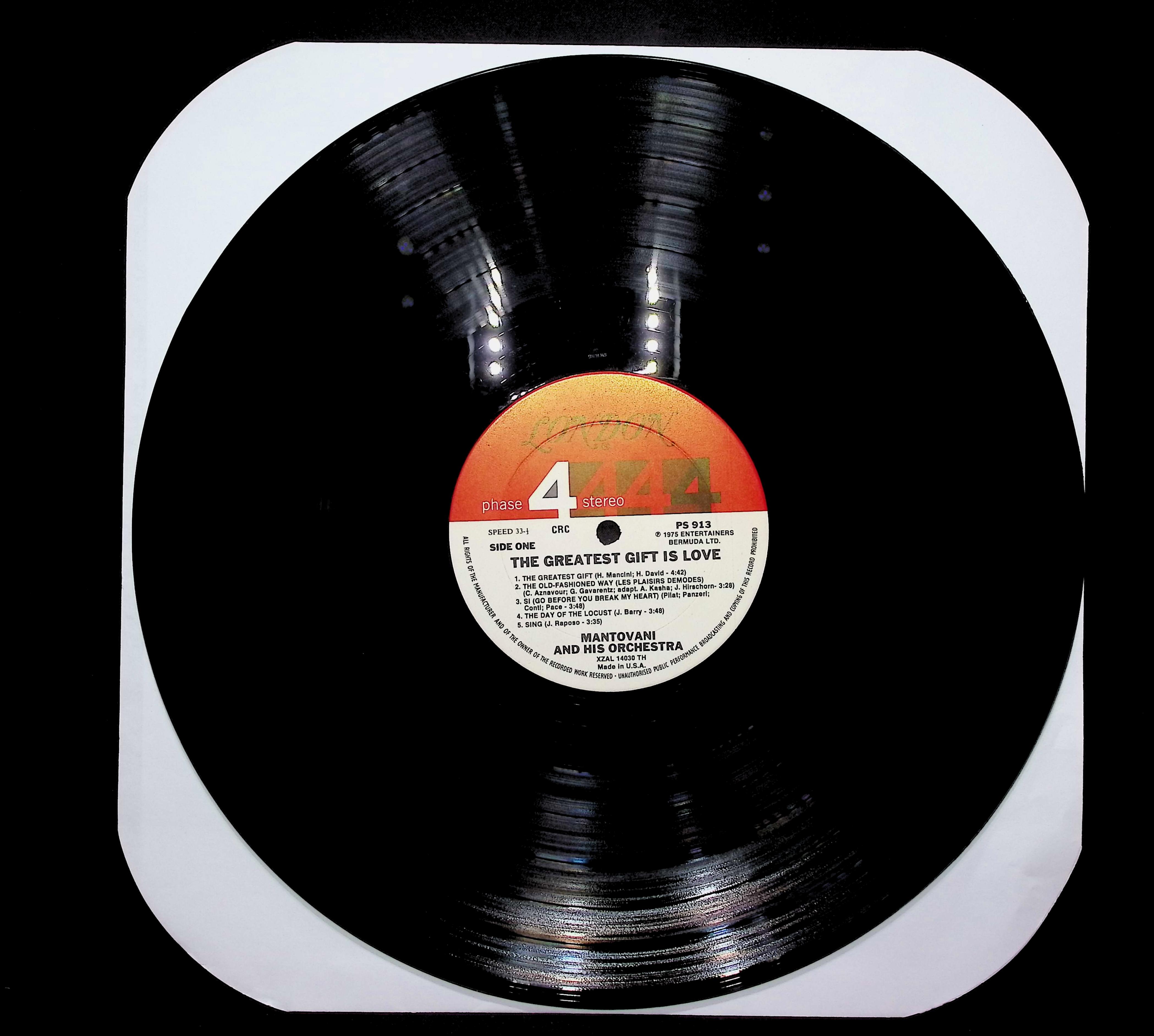 Mantovani And His Orchestra The Greatest Gift Is Love 1975 LP Jazz  — image 3