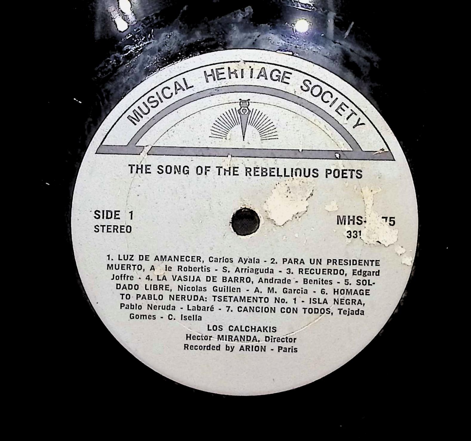 Los Calchakis The Song of The Rebellious Poets LP Latin Side 1 & 2  — image 4