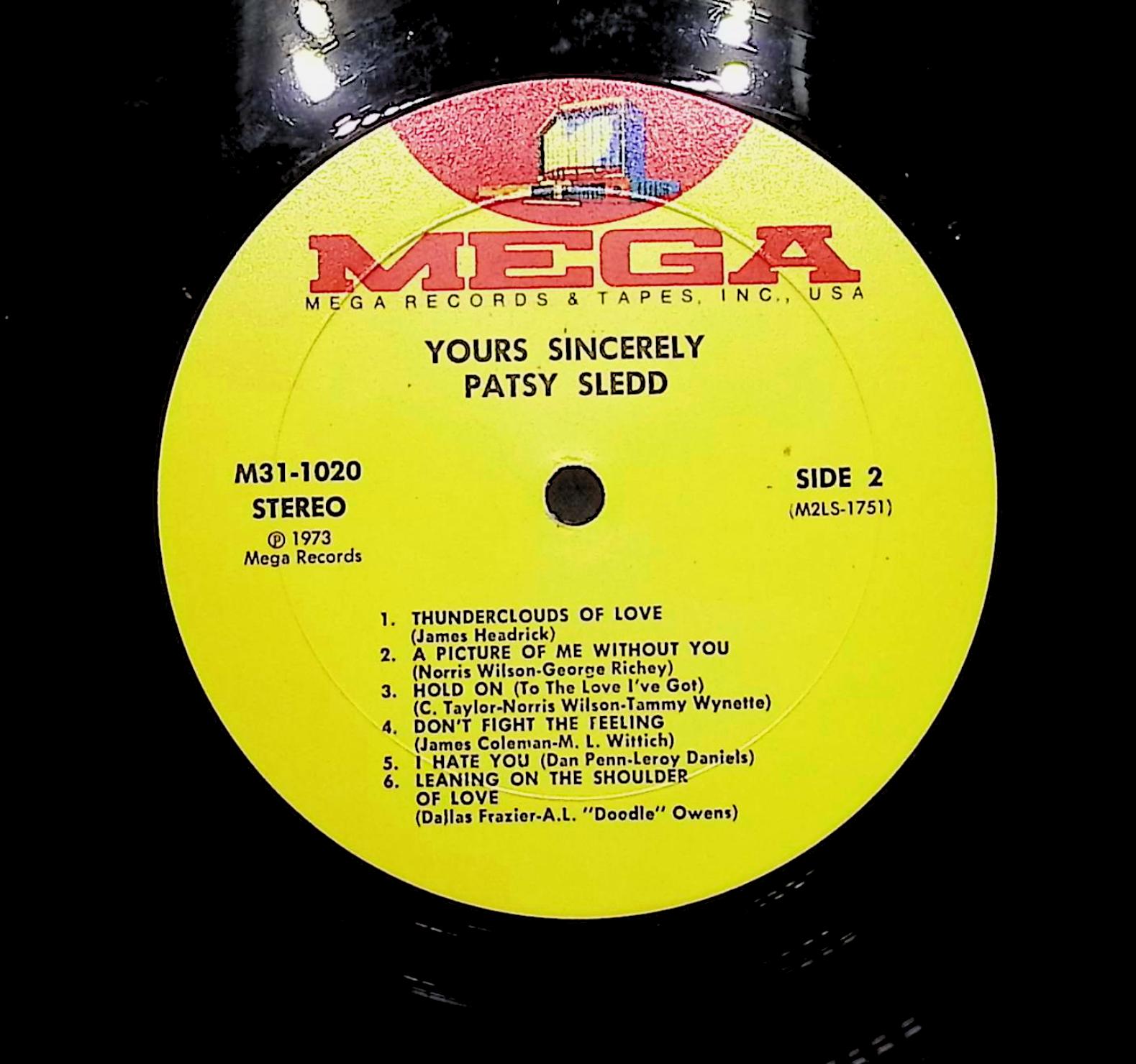 Patsy Sledd Yours Sincerely, Patsy Sledd 1973 LP Folk, World, & Country — image 2